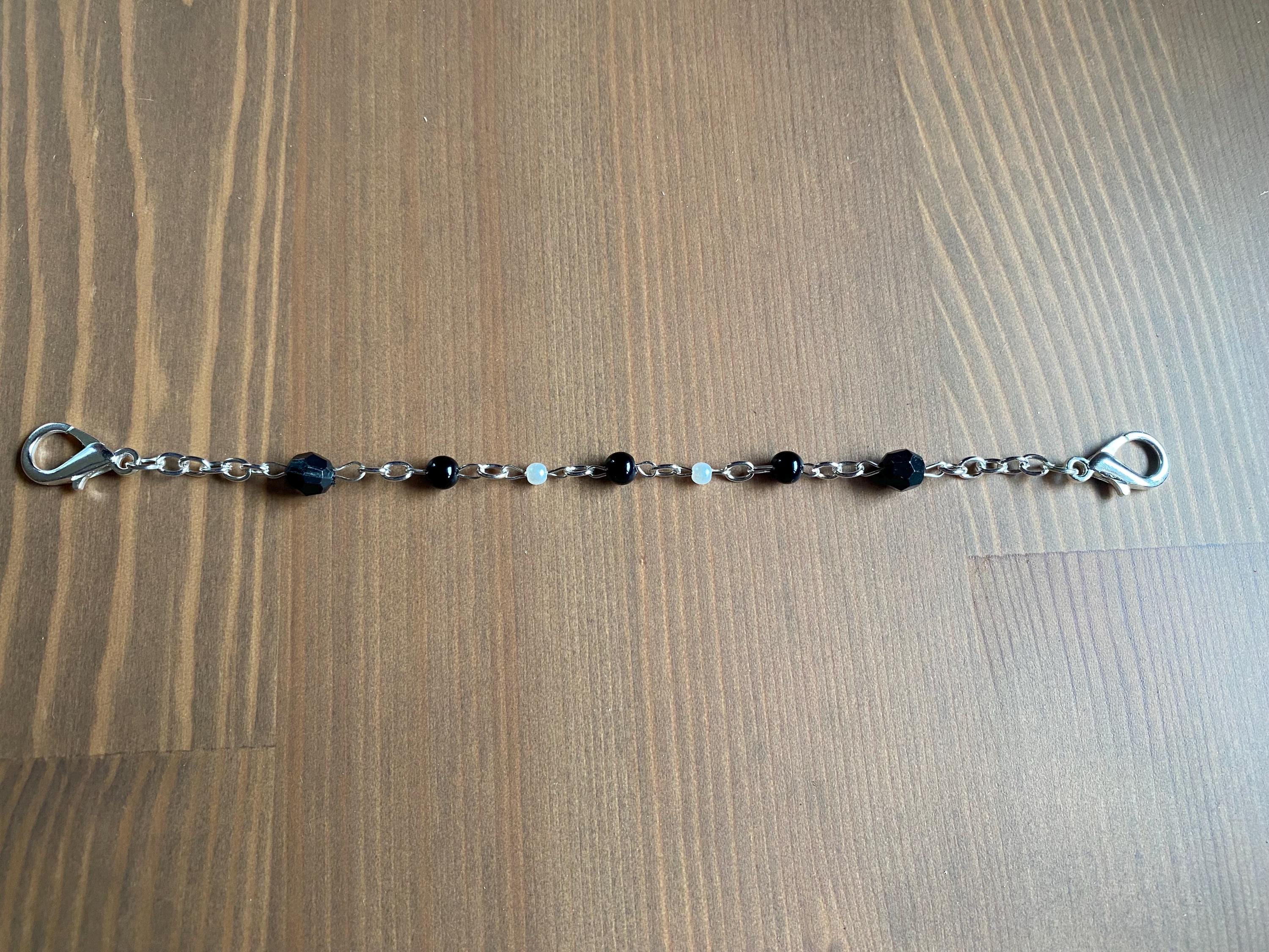 Black and White Beaded Mask Chain