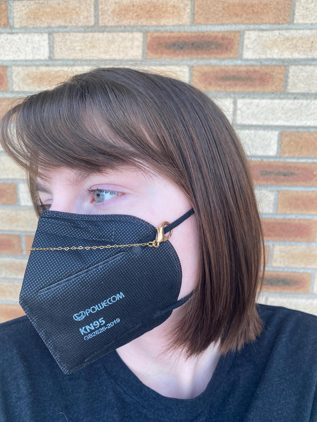 Sterling Silver or 14k Gold Filled Hearts Mask Chain