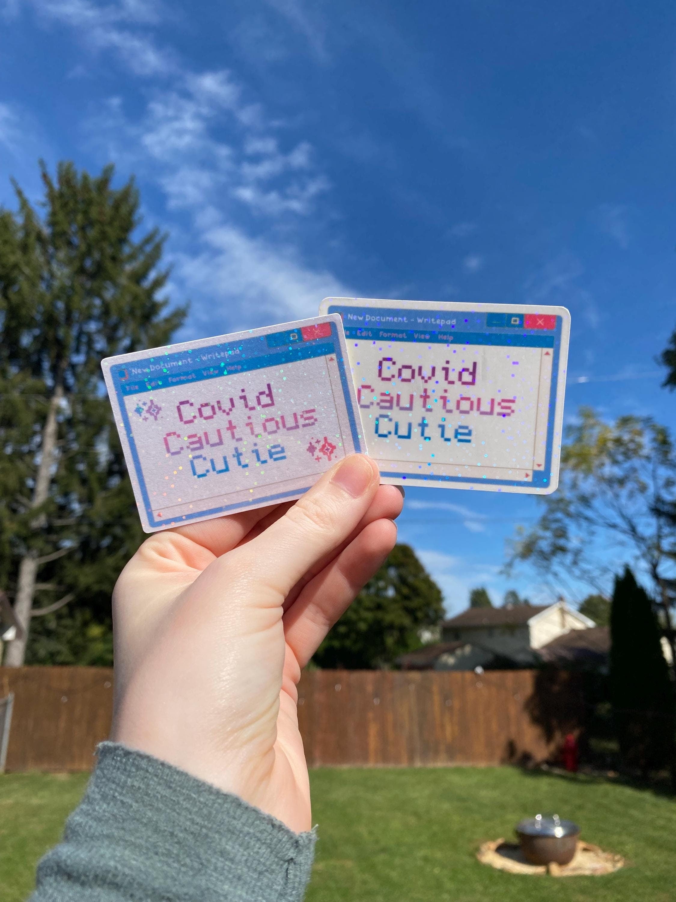 Covid Cautious / Conscious Cutie Holographic Sticker