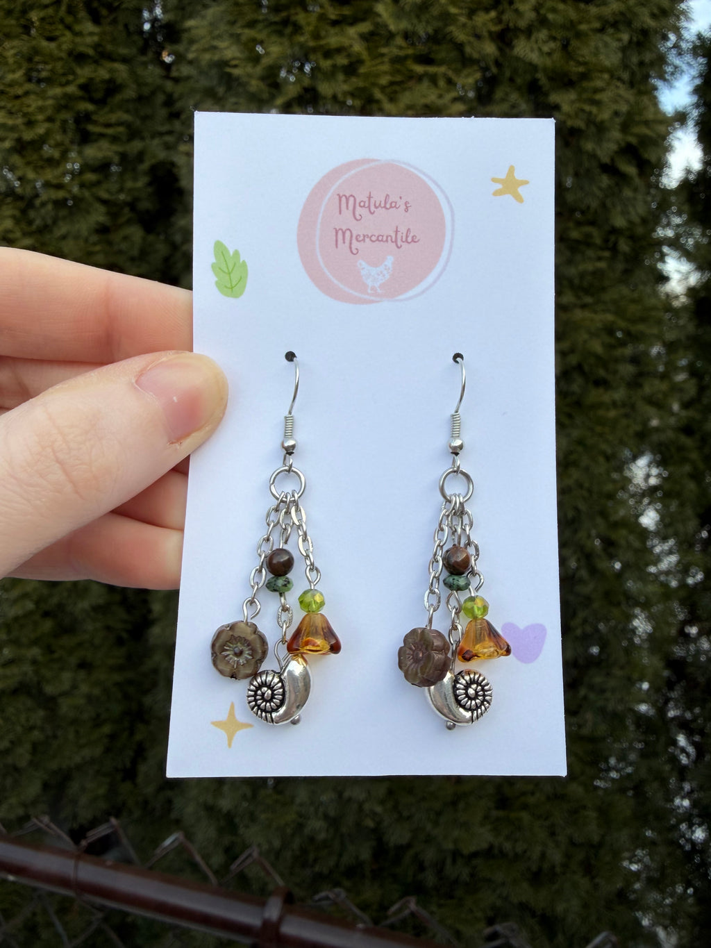 Floral Fossil Earrings