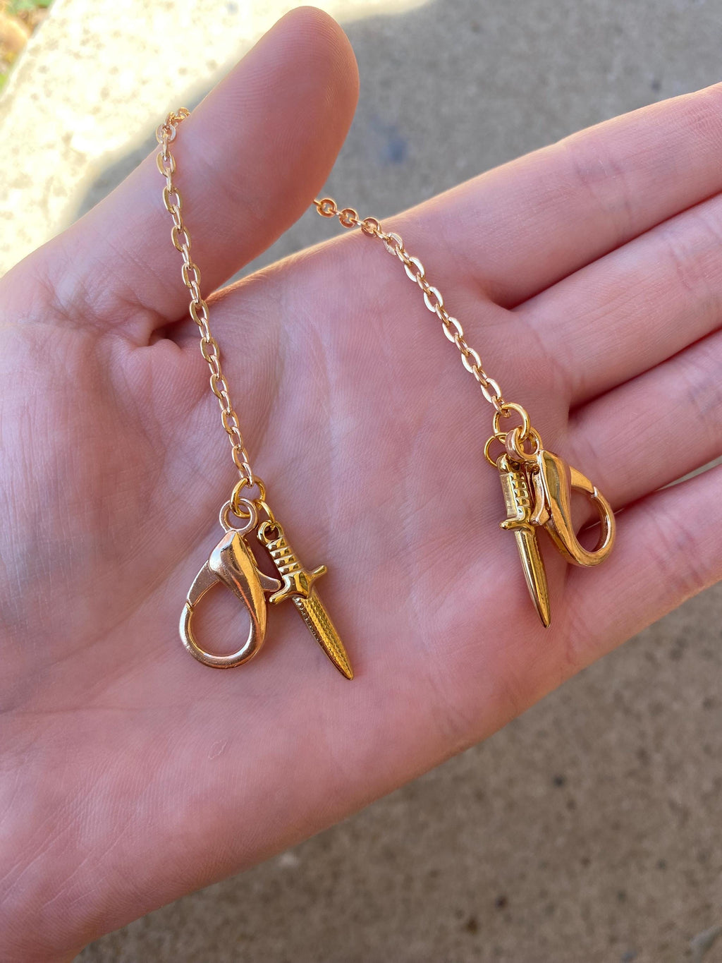 Silver or Gold Sword Mask Chain