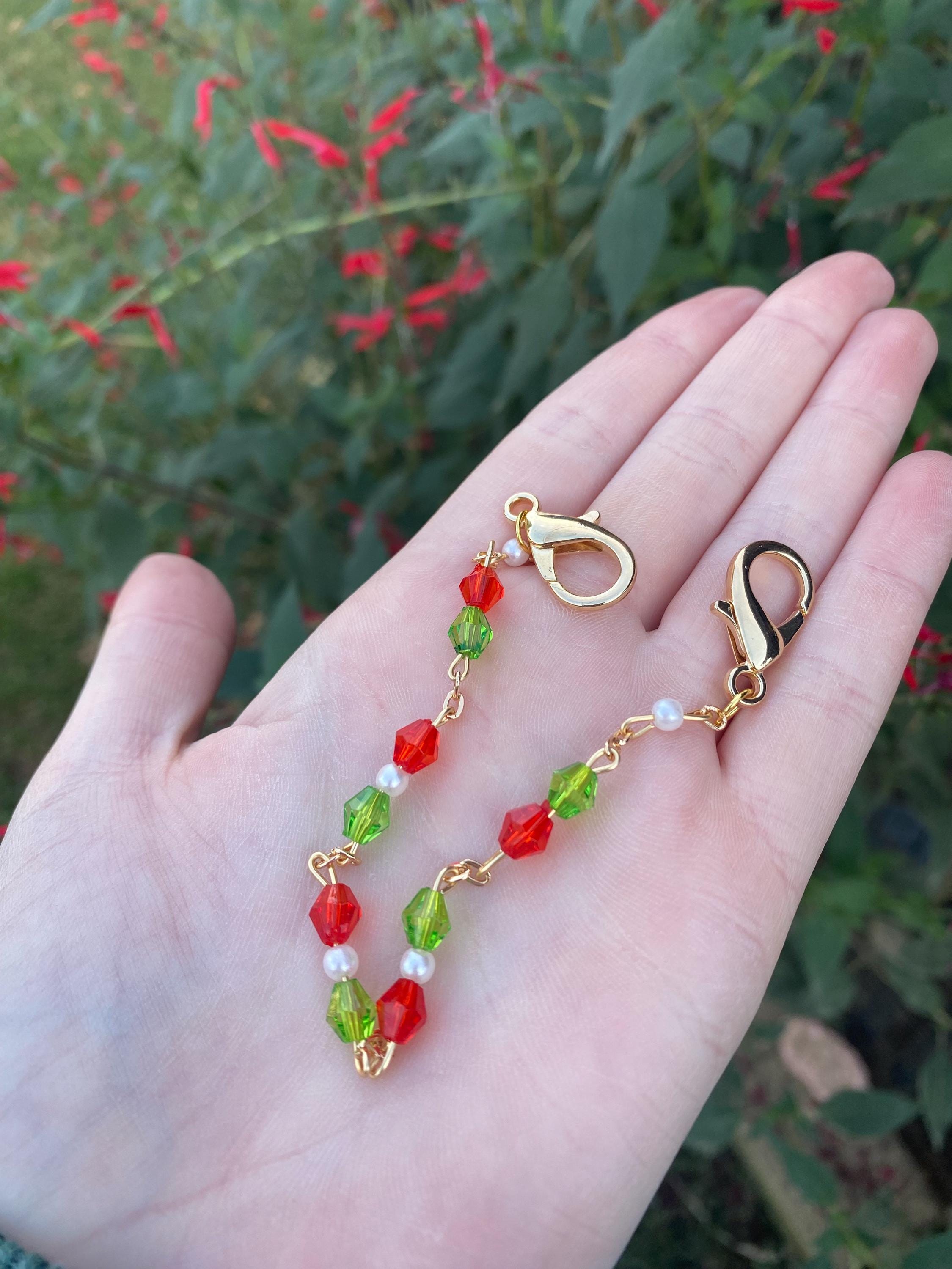 Christmas Colors Beaded Mask Chain