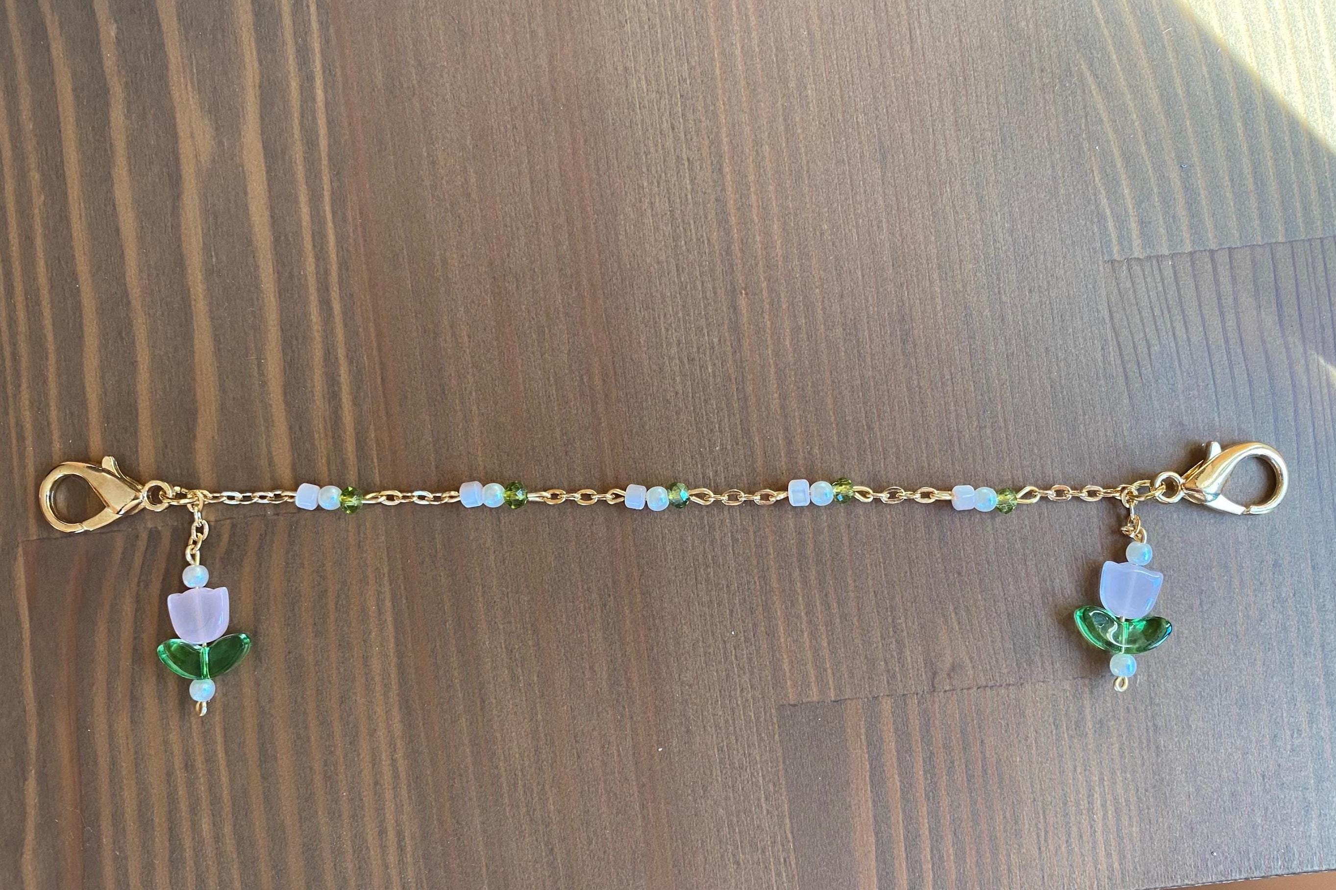 Ethereal Pink Flower And Pearl Mask Chain