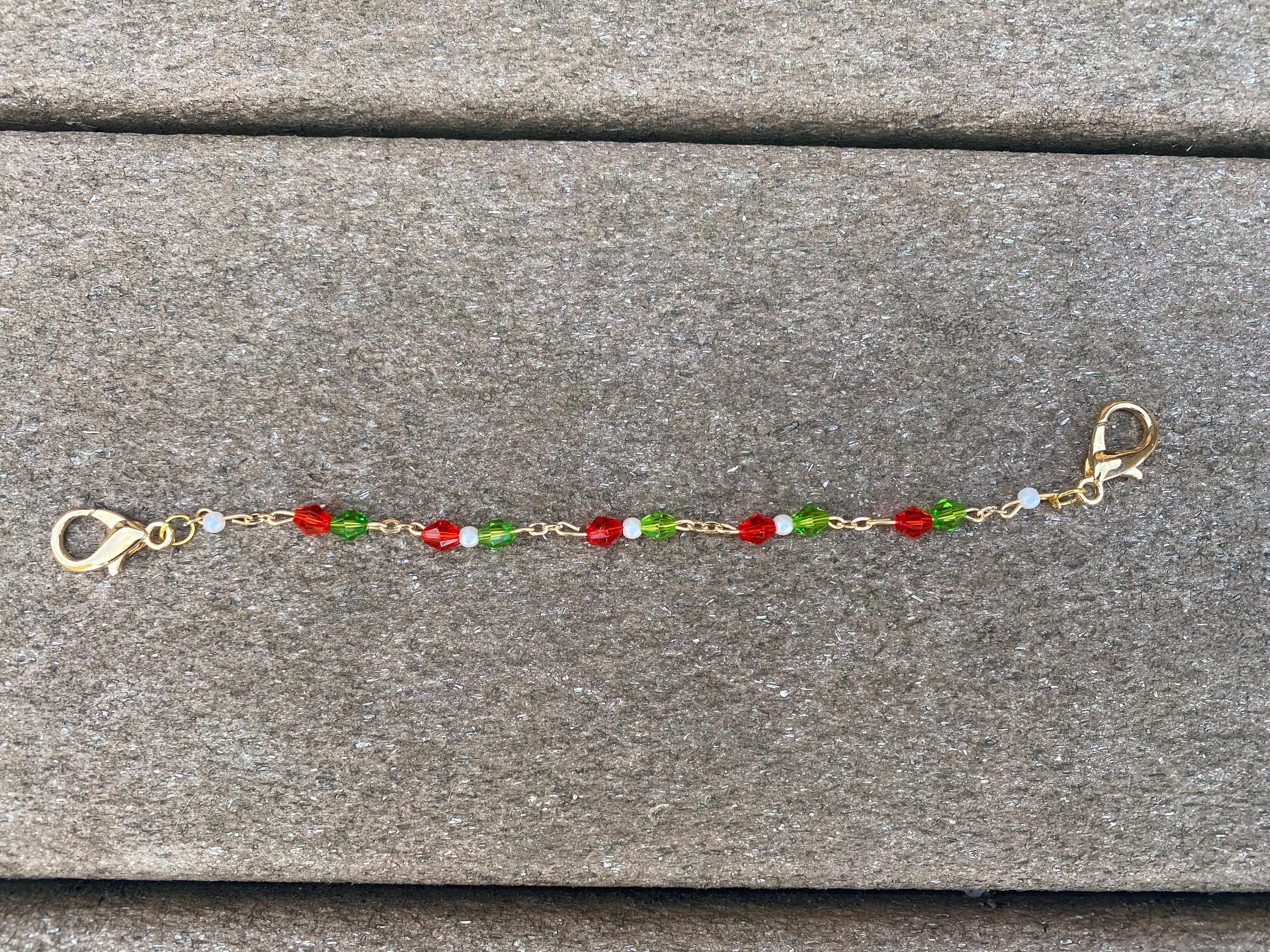 Christmas Colors Beaded Mask Chain