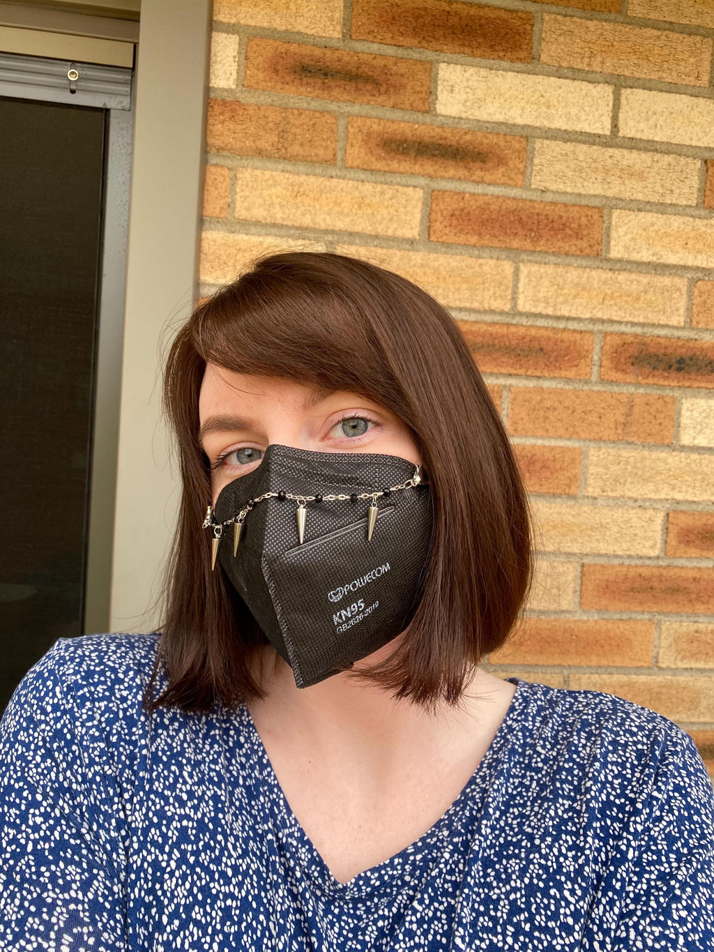 Spike Sparkly Punk Goth Mask Chain