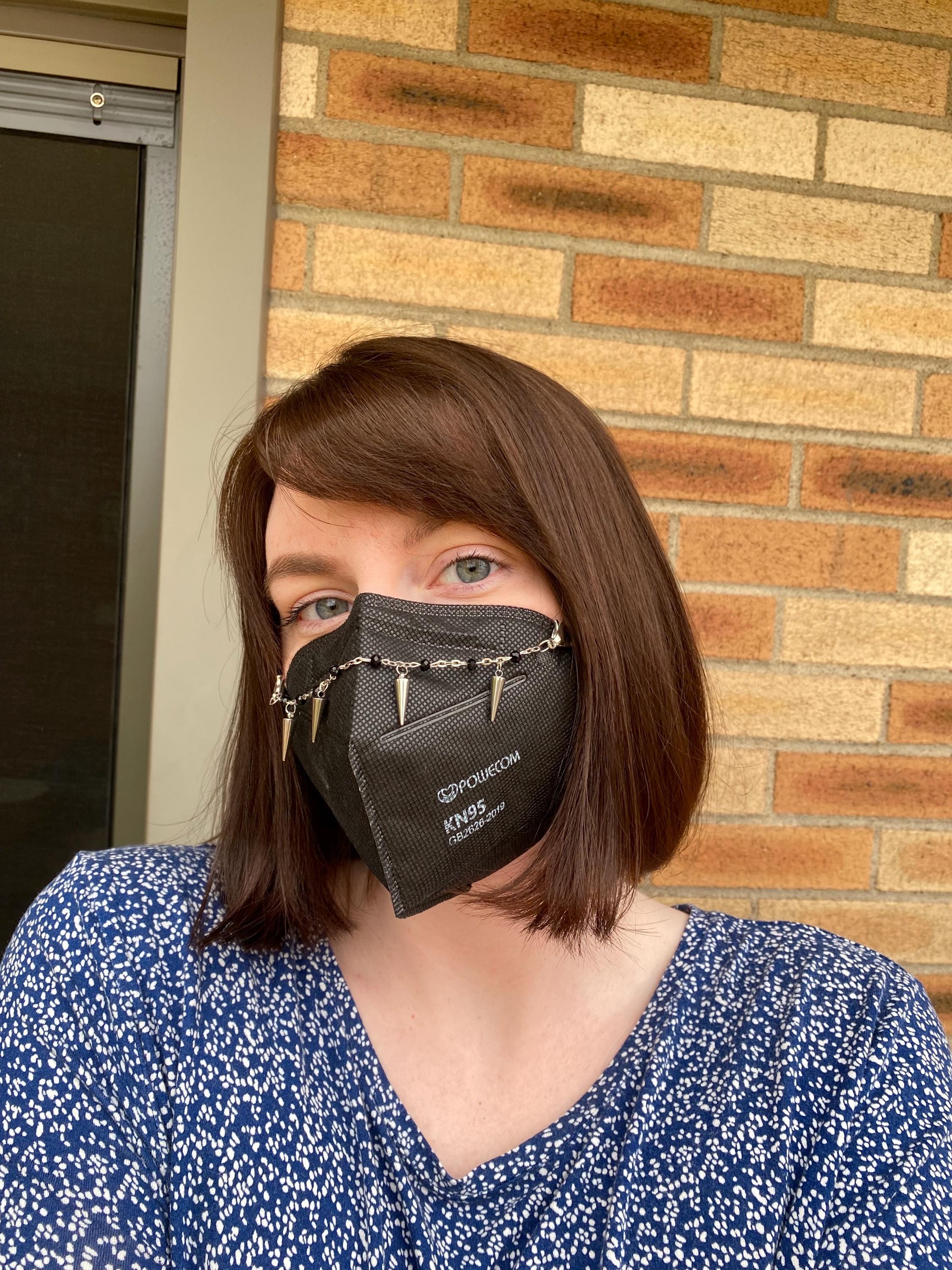 Spike Sparkly Punk Goth Mask Chain