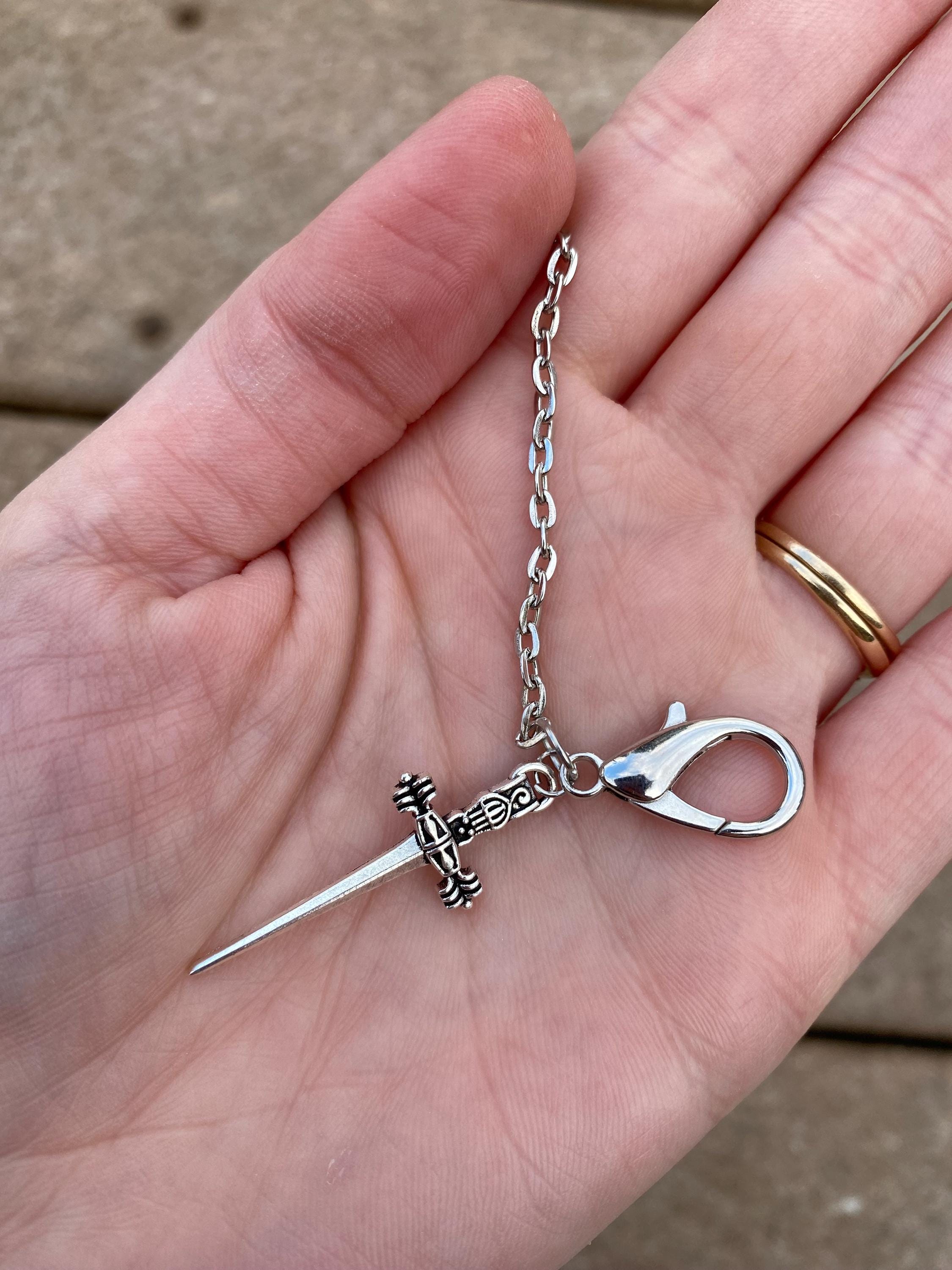 Silver or Gold Sword Mask Chain