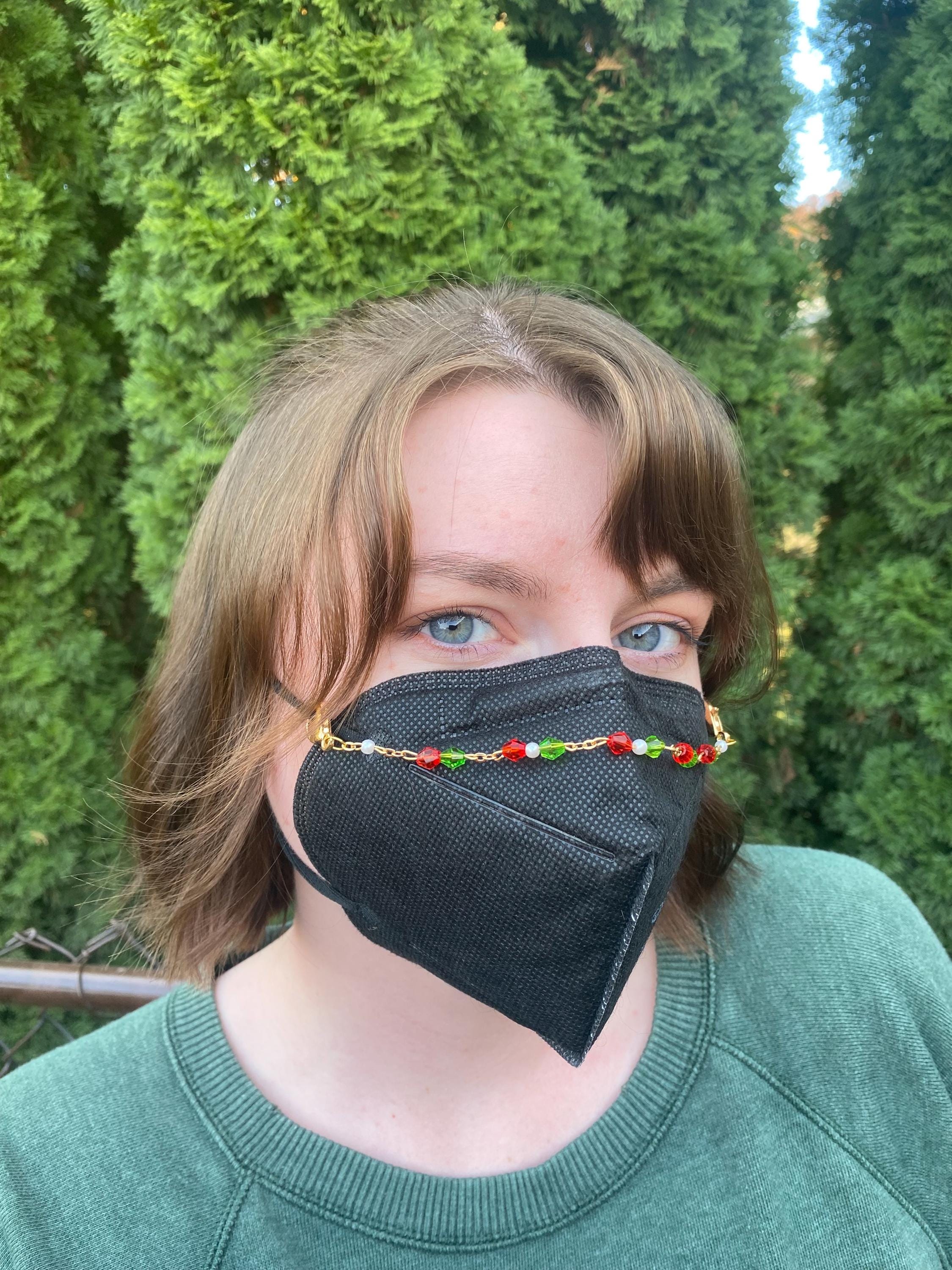 Christmas Colors Beaded Mask Chain