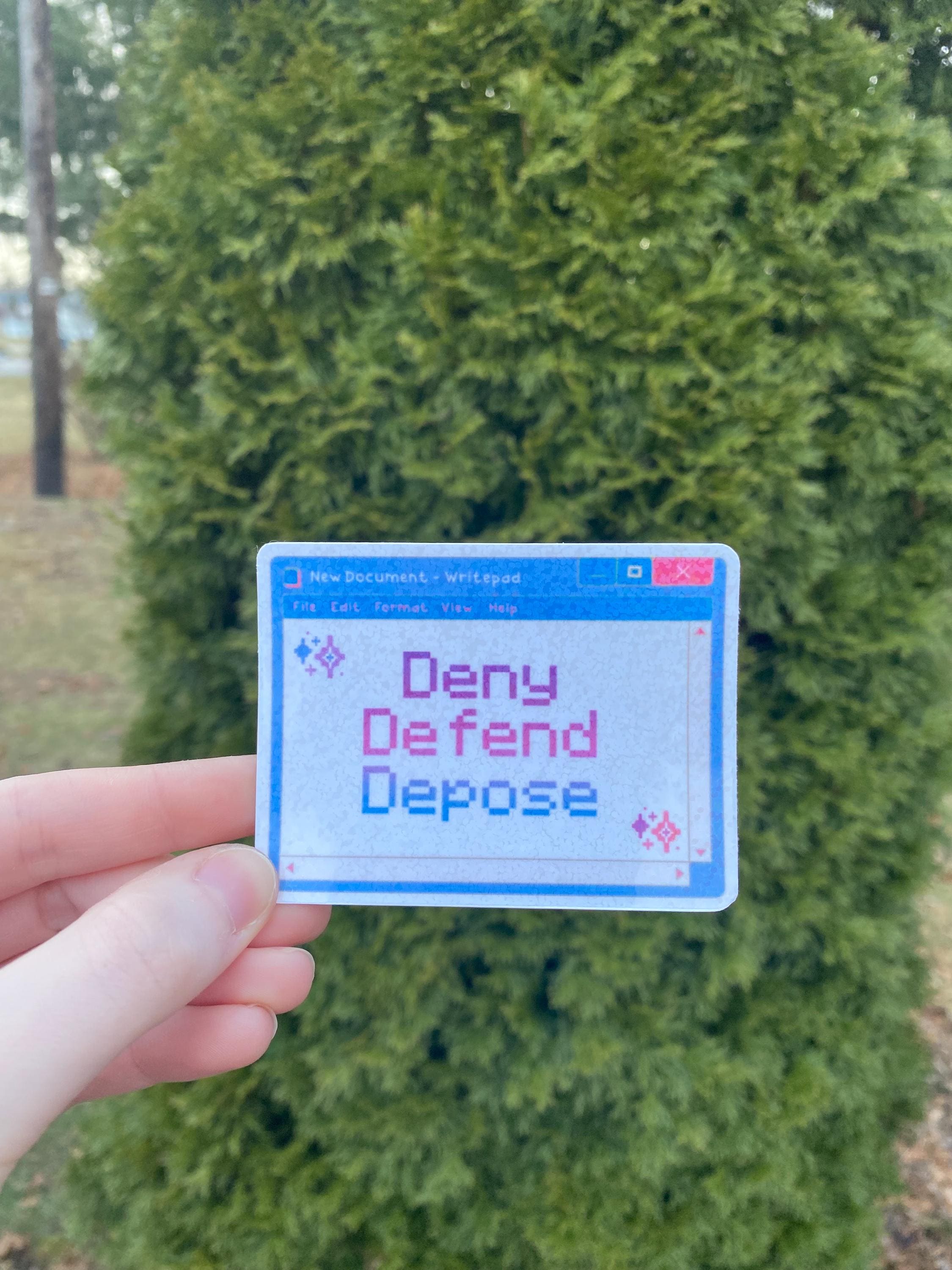 Deny Defend Depose Holographic Sticker, Healthcare, Eat The Rich, Anti Capitalism