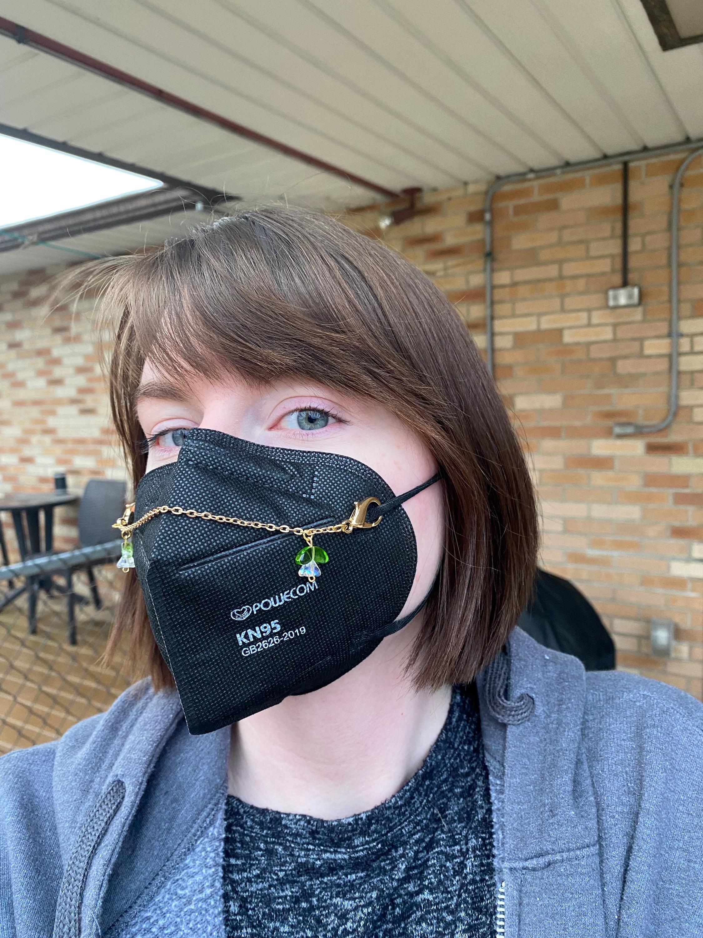 Iridescent Flowers Mask Chain