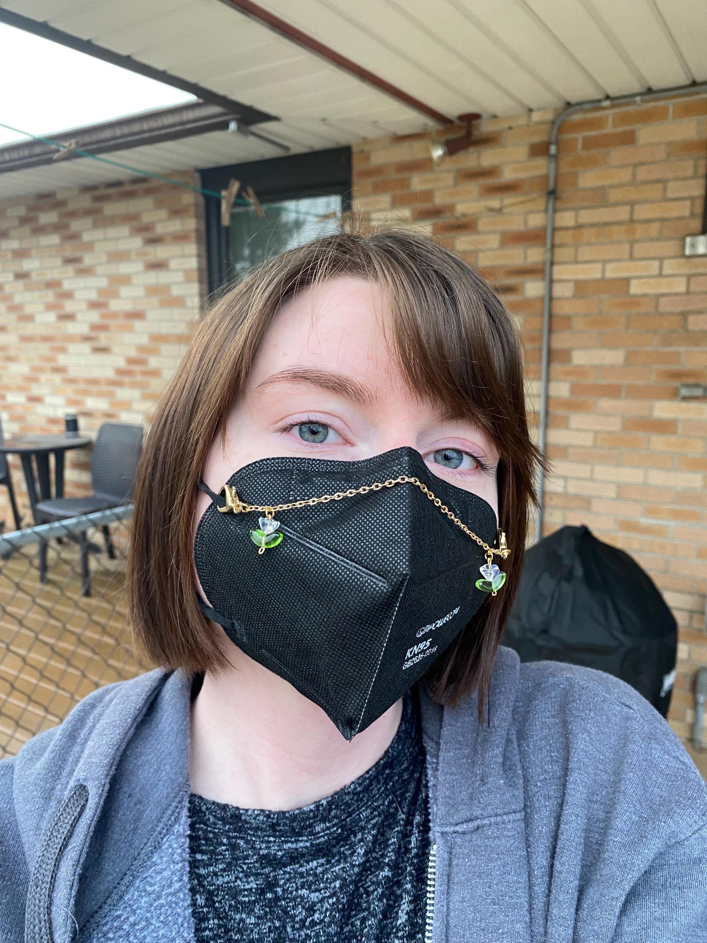 Iridescent Flowers Mask Chain