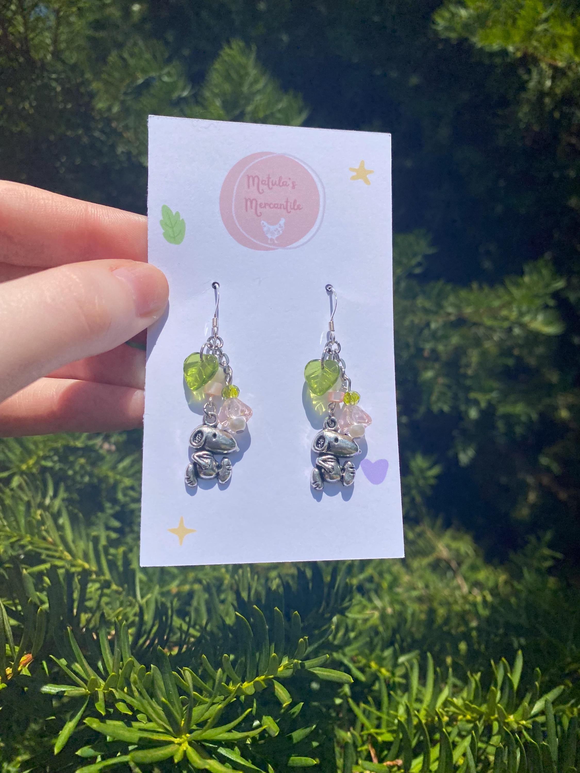 Cartoon Beagle Dog Cottagecore Earrings