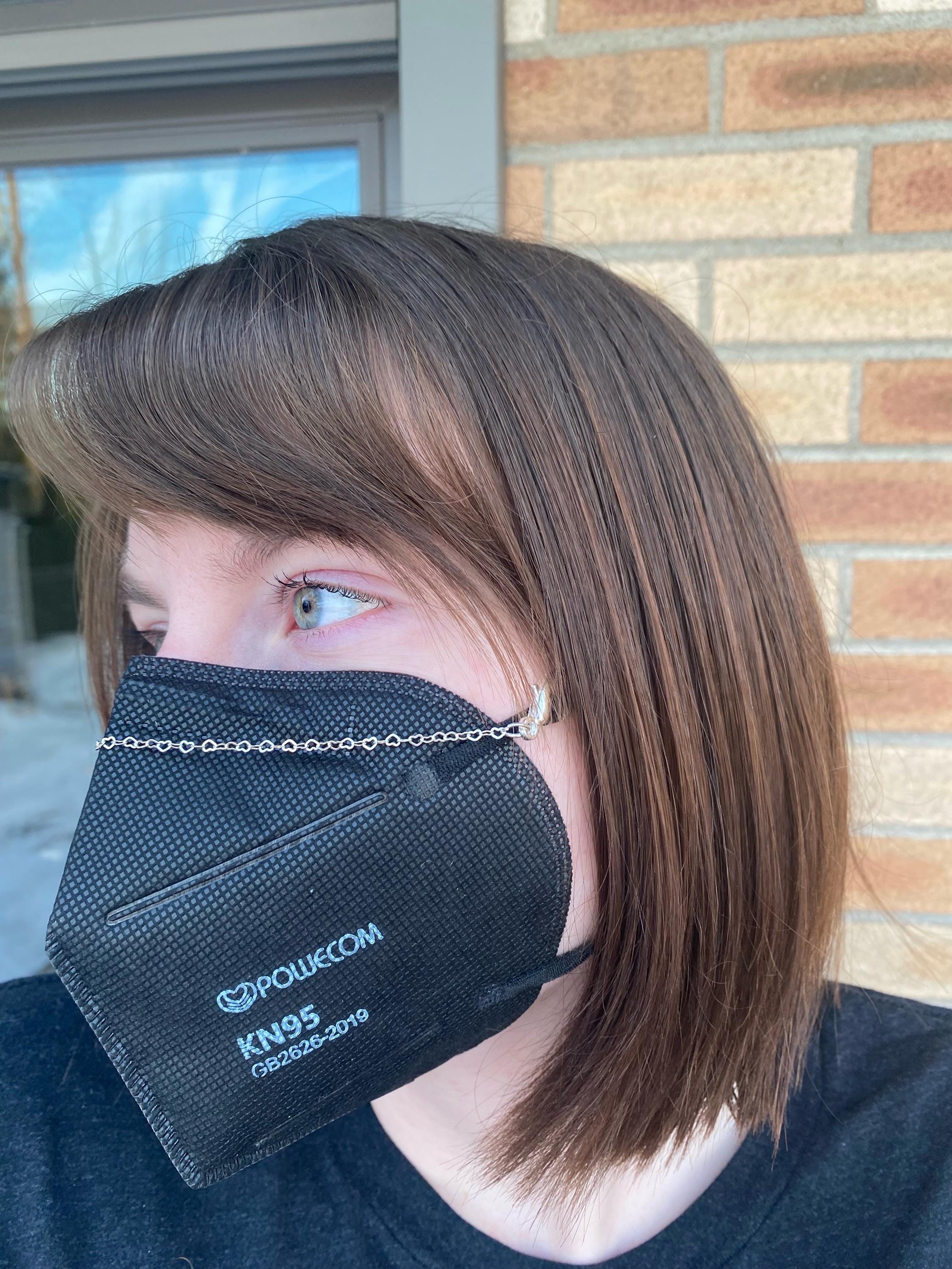 Sterling Silver or 14k Gold Filled Hearts Mask Chain