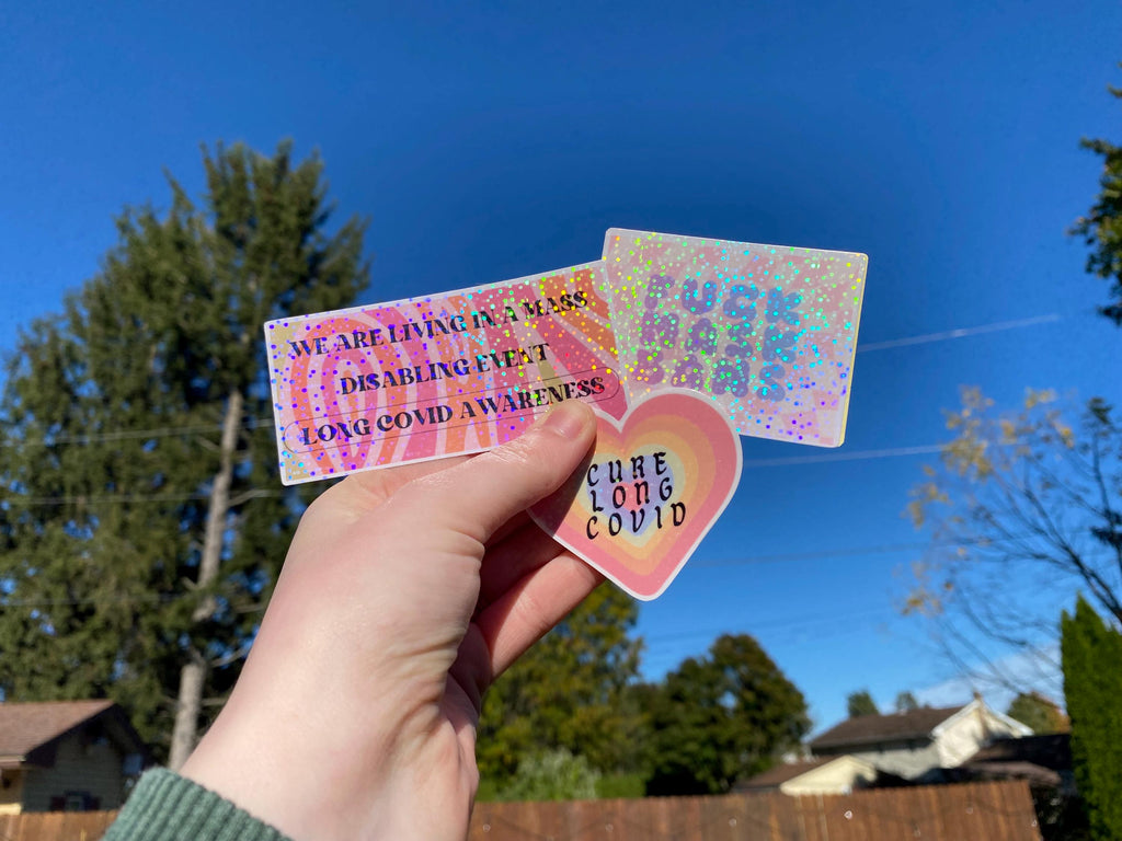 Covid, Long Covid, Mask Ban Holographic Stickers