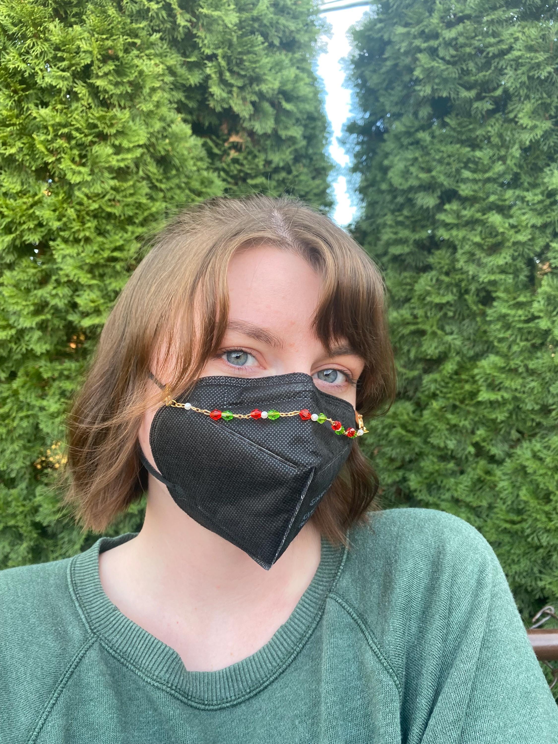 Christmas Colors Beaded Mask Chain