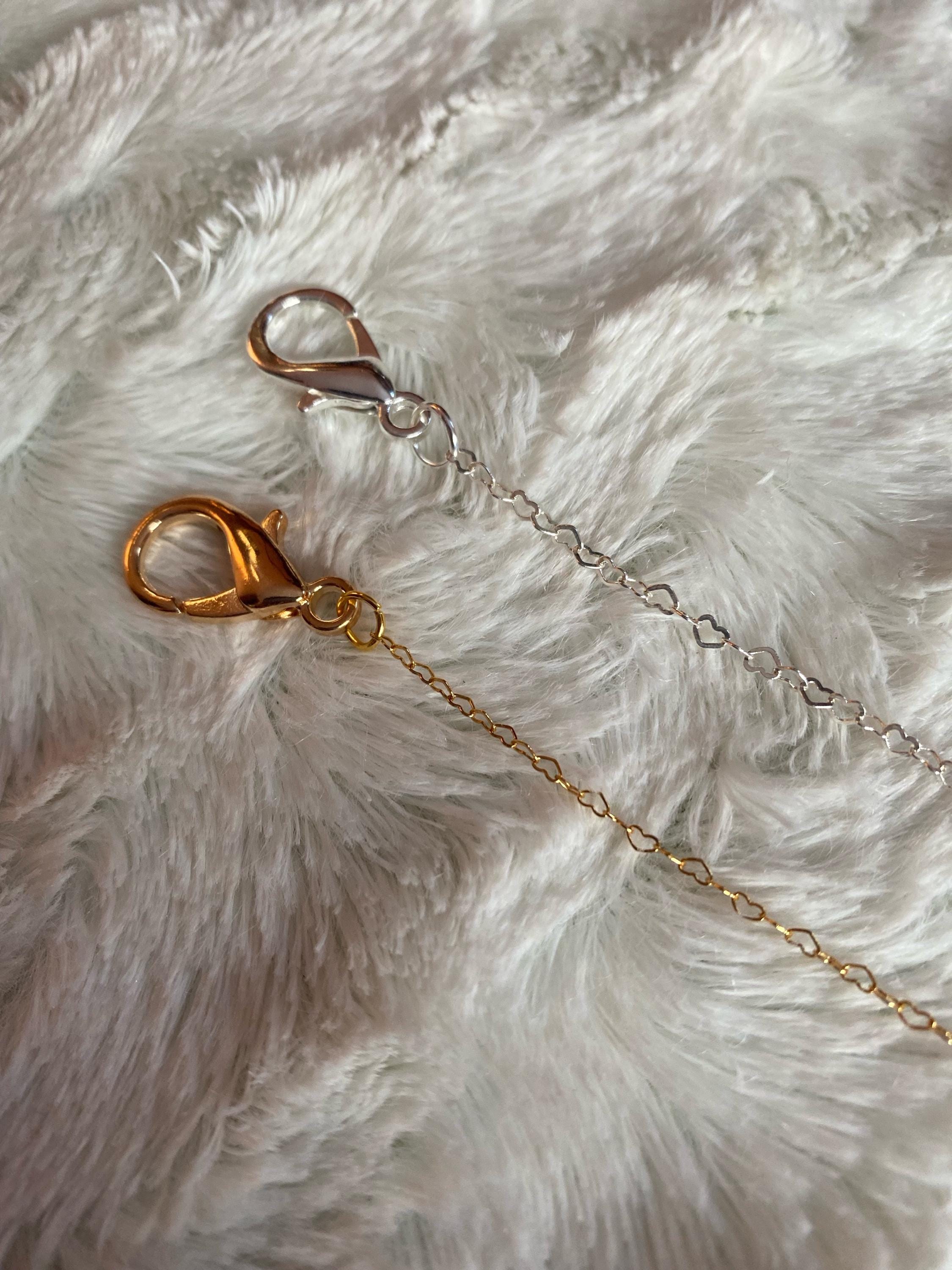 Sterling Silver or 14k Gold Filled Hearts Mask Chain