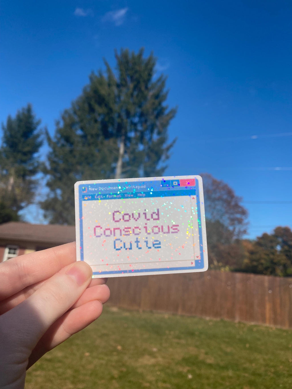 Covid Cautious / Conscious Cutie Holographic Sticker