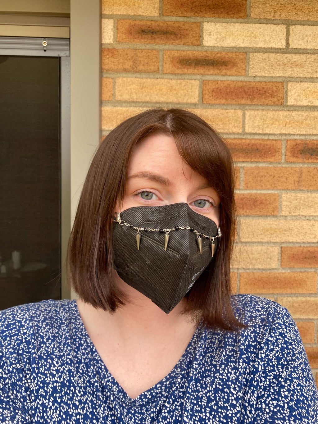 Spike Sparkly Punk Goth Mask Chain