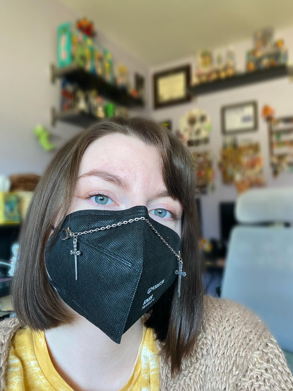 Silver or Gold Sword Mask Chain