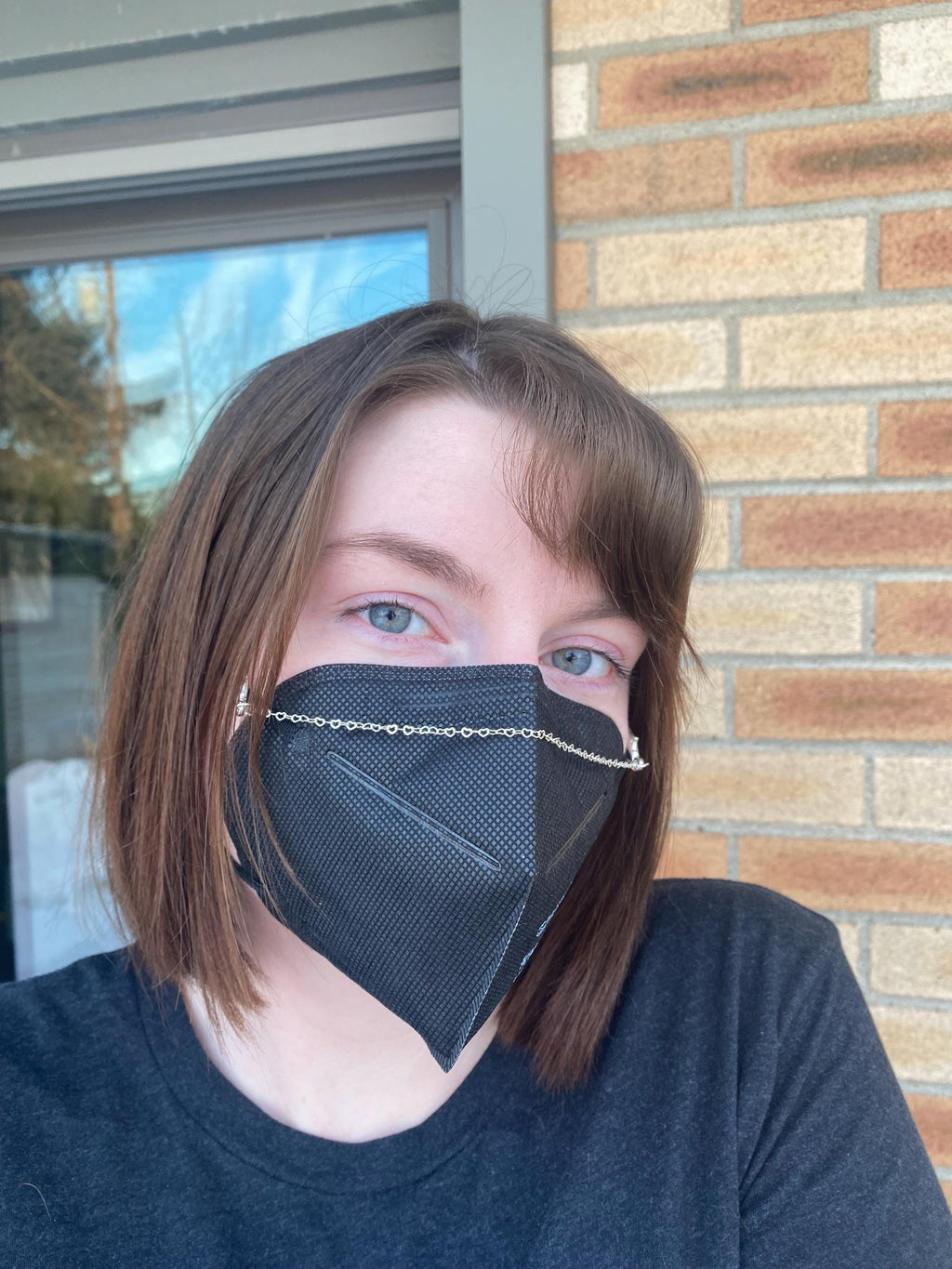 Sterling Silver or 14k Gold Filled Hearts Mask Chain