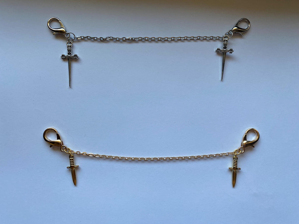 Silver or Gold Sword Mask Chain