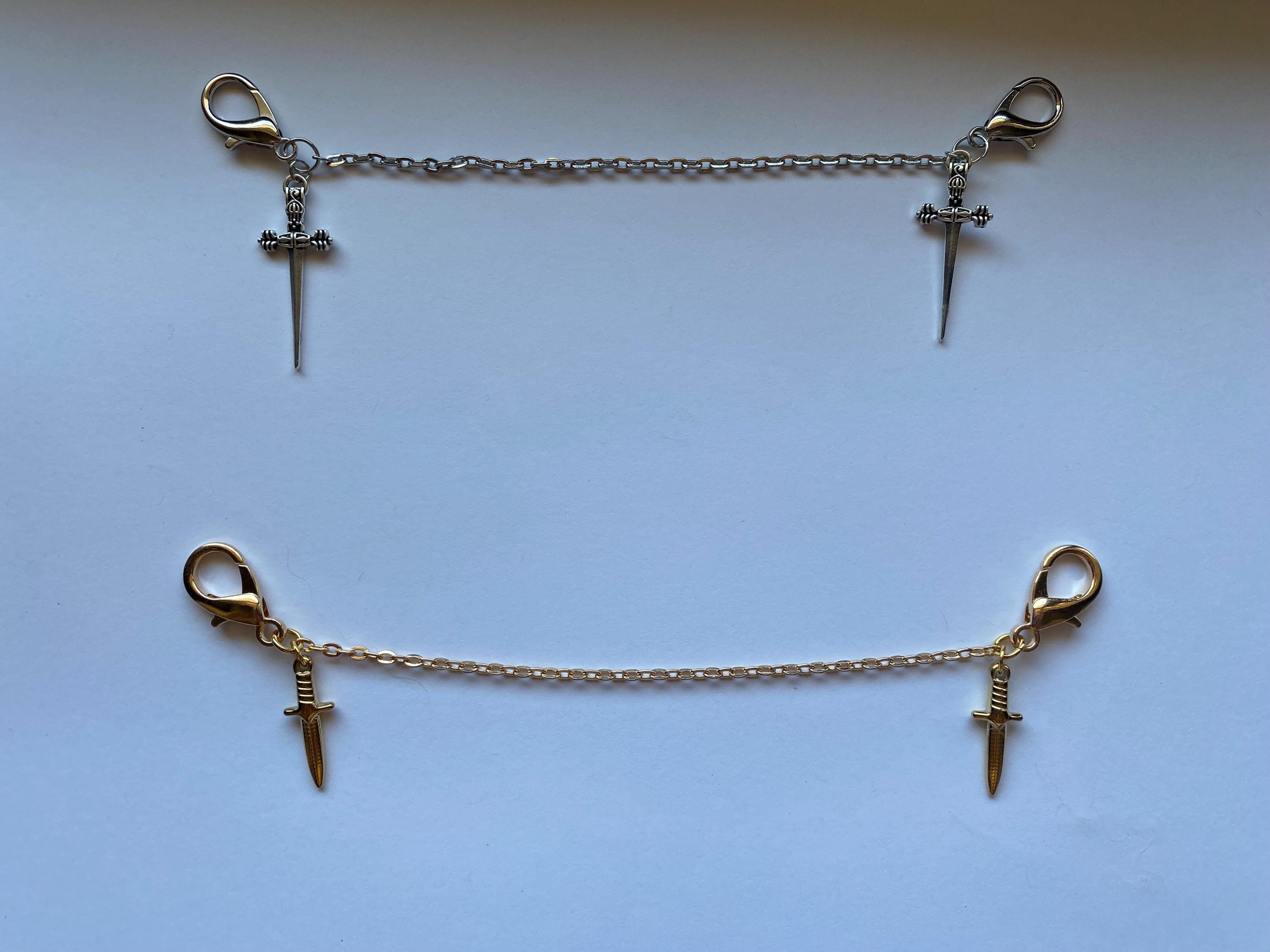 Silver or Gold Sword Mask Chain