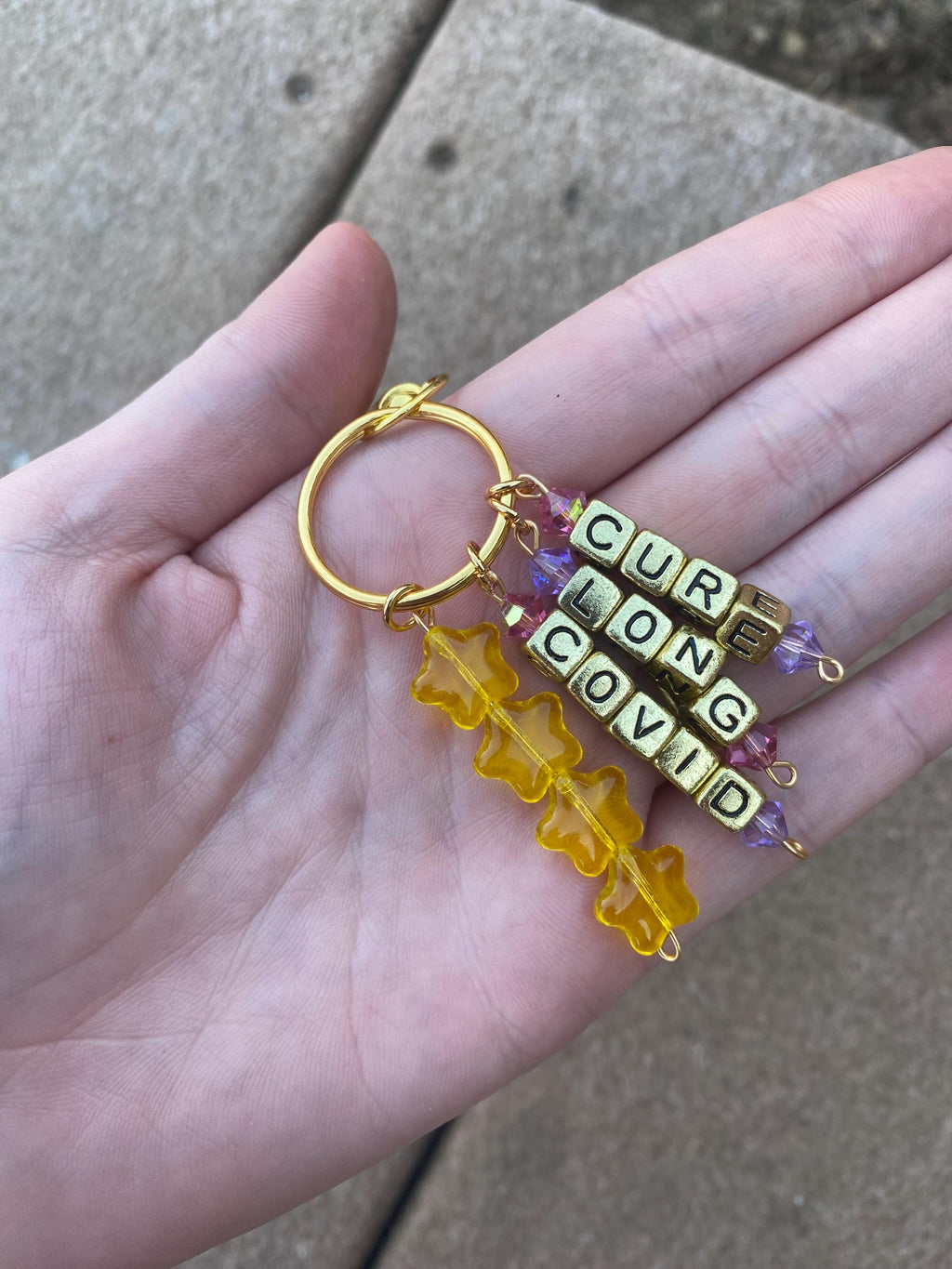 Cure Long Covid / Long Covid Awareness Keychain