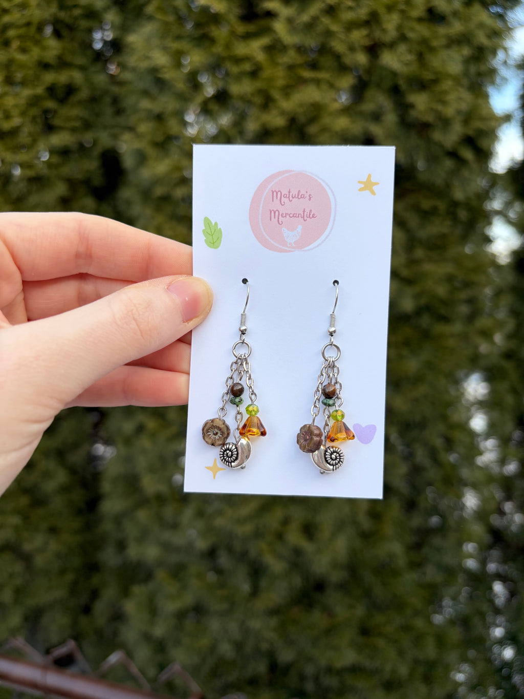 Floral Fossil Earrings