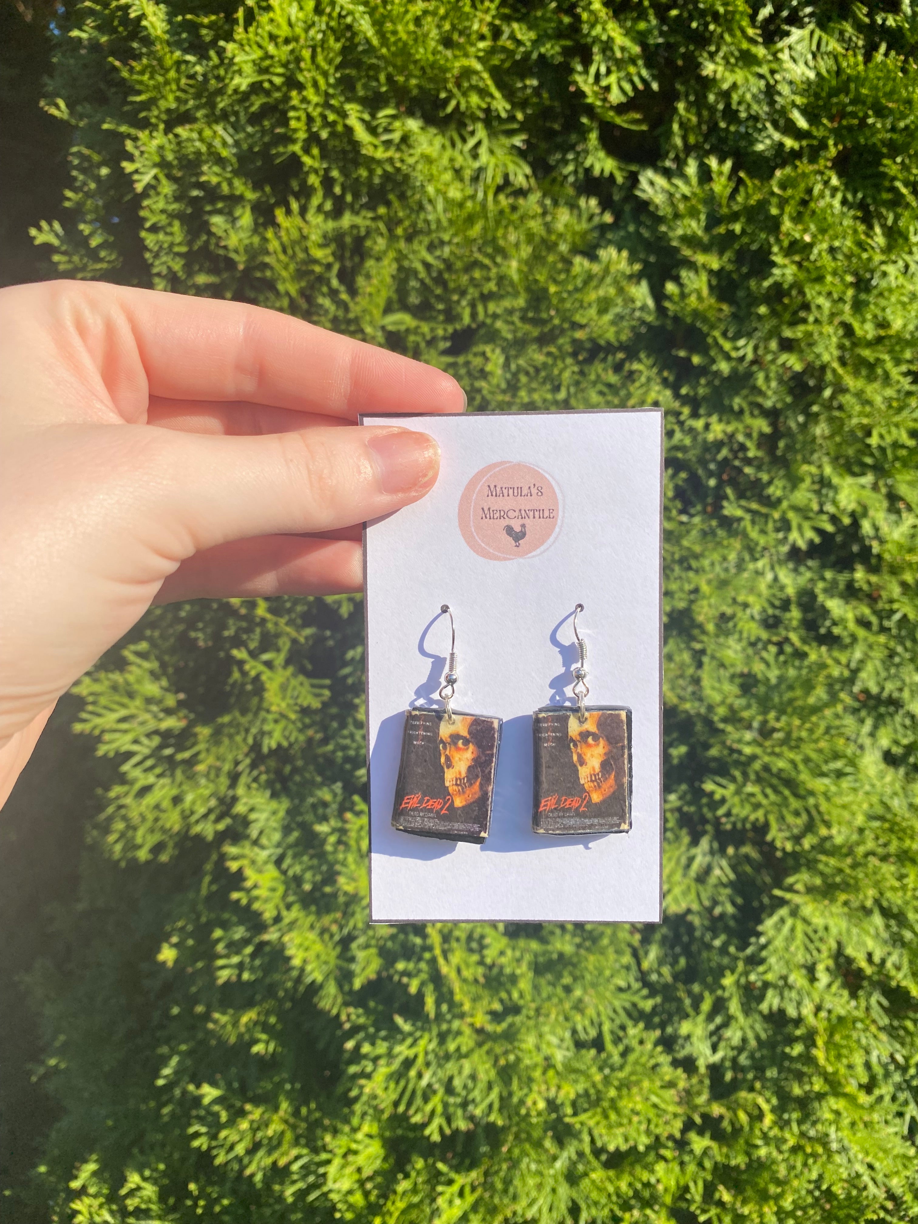 Evil Dead 2 Movie DVD / VHS Earrings