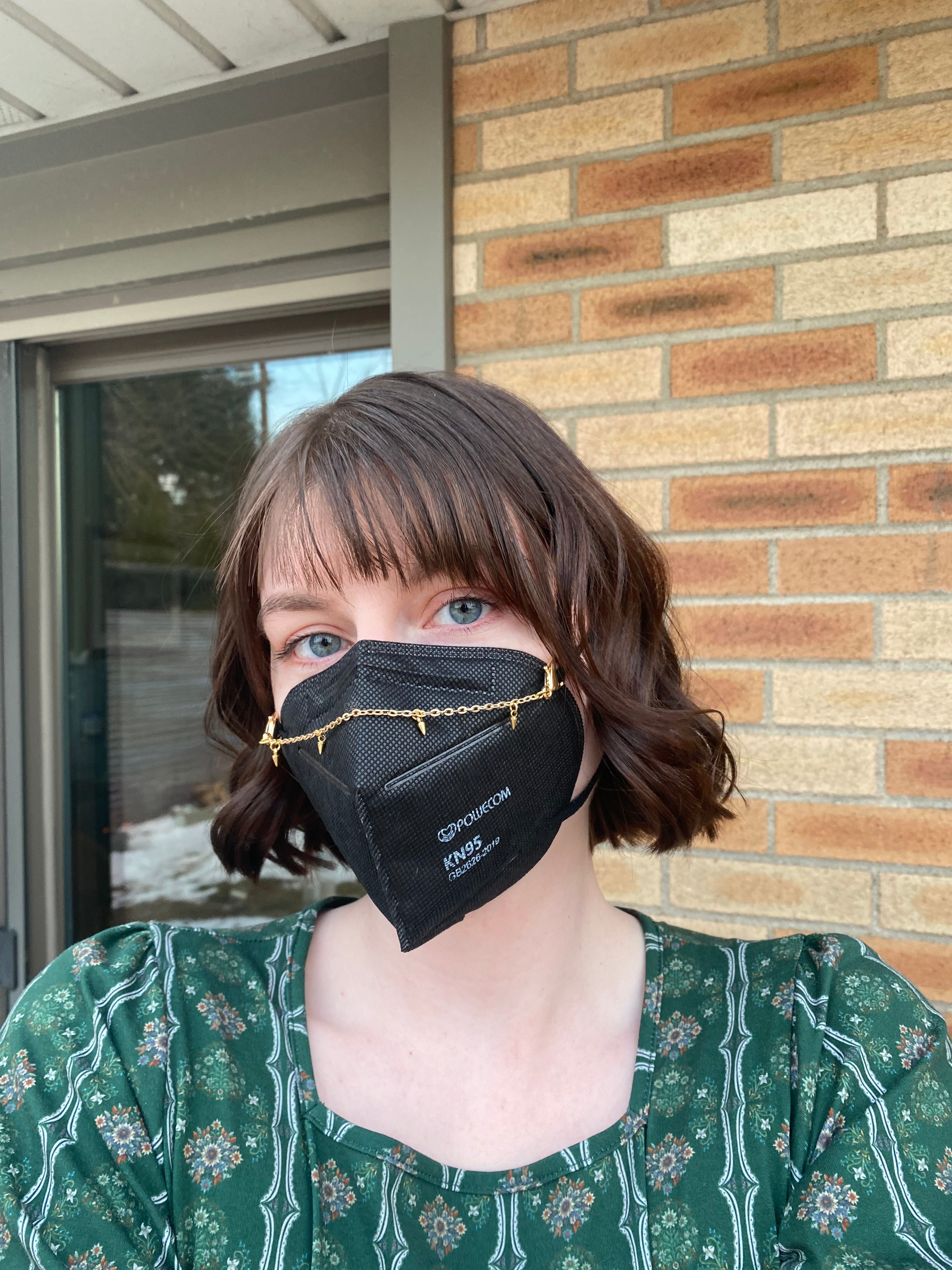 Spike Gothic Punk Gold Mask Chain