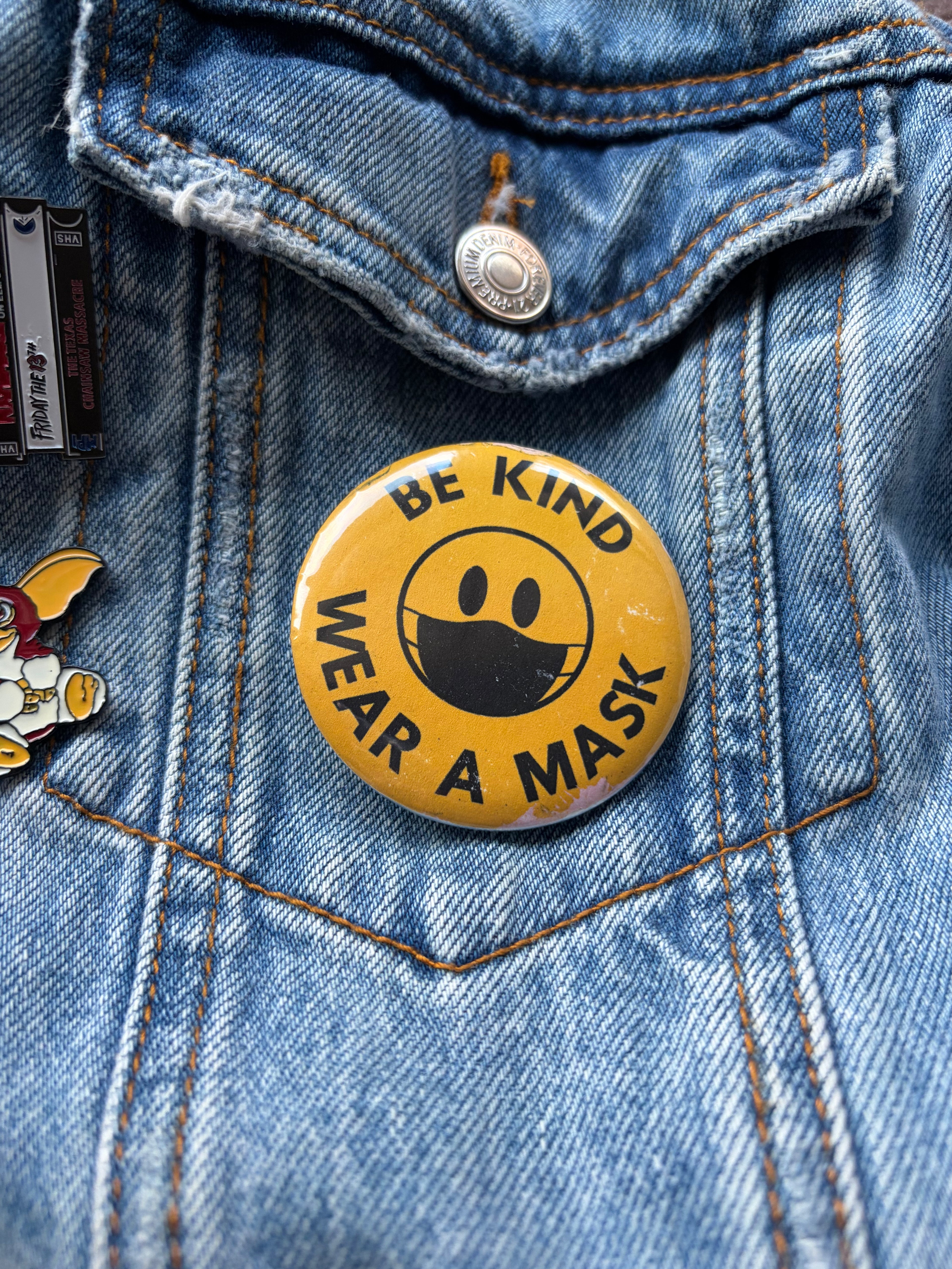 Wear A Mask Button Pin