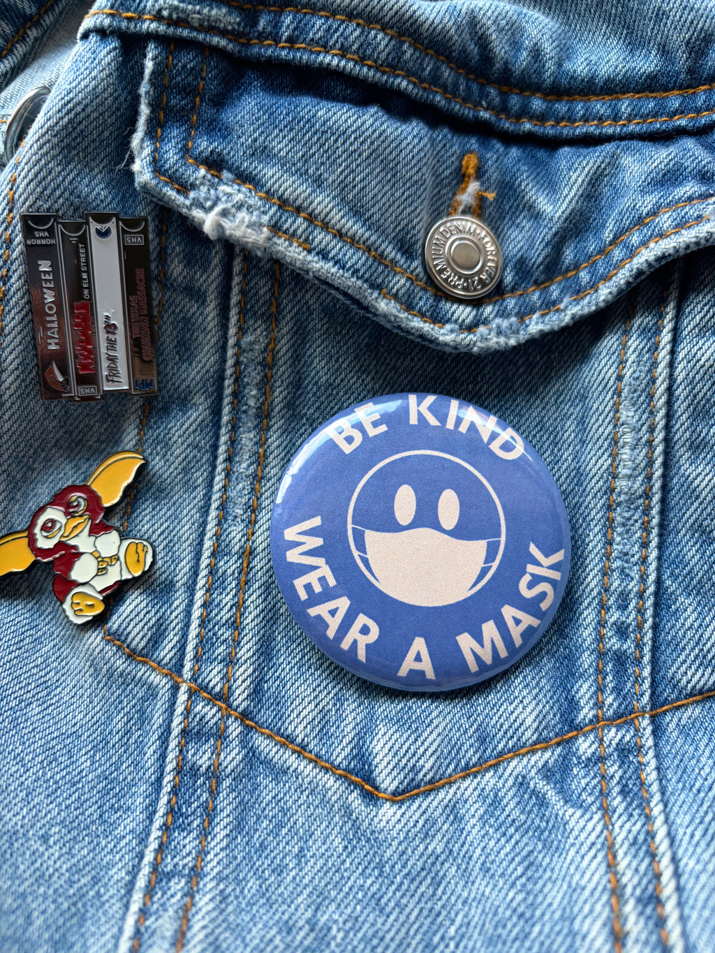 Wear A Mask Button Pin