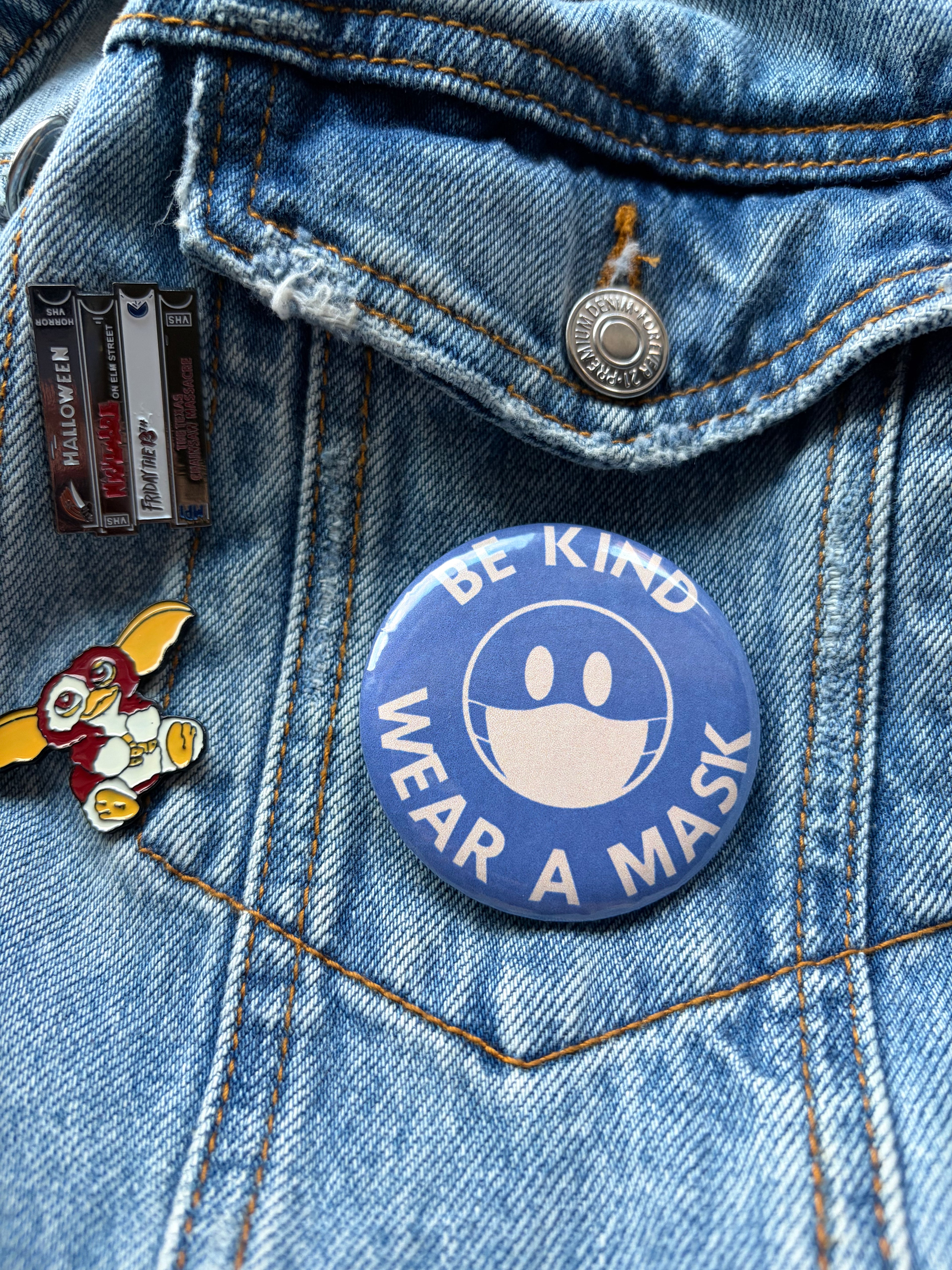 Wear A Mask Button Pin