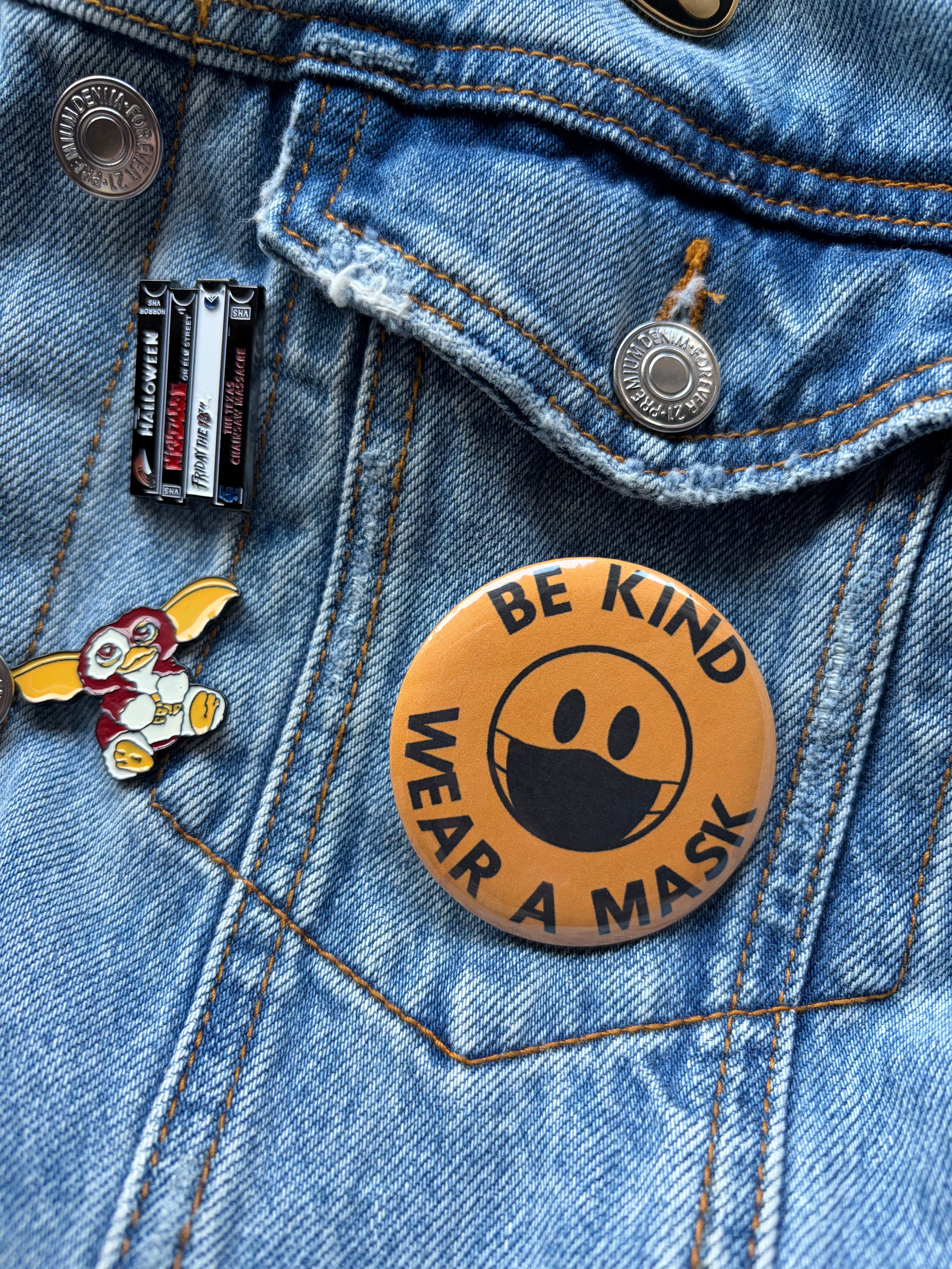 Wear A Mask Button Pin