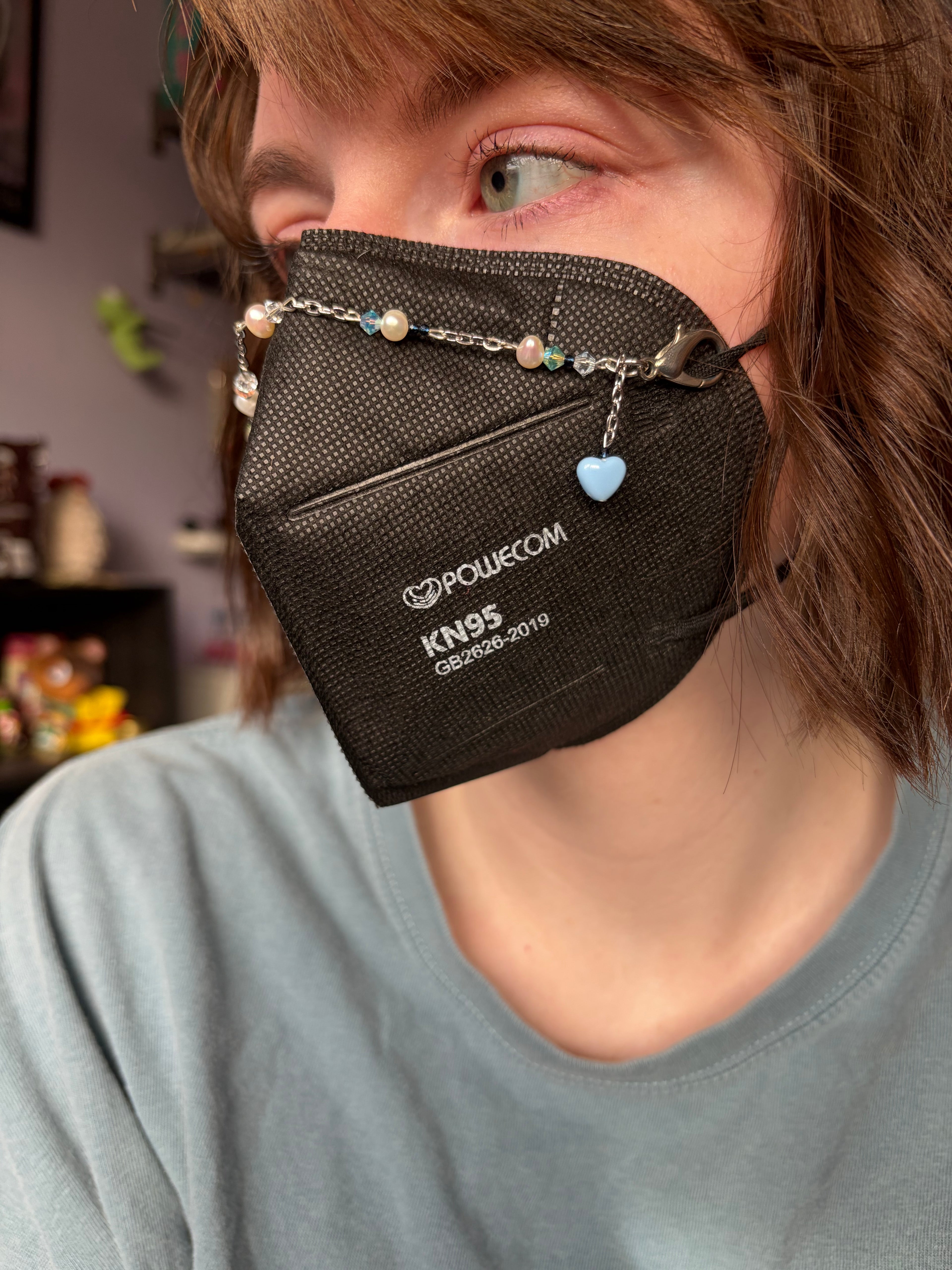 Blue Velvet Mask Chain