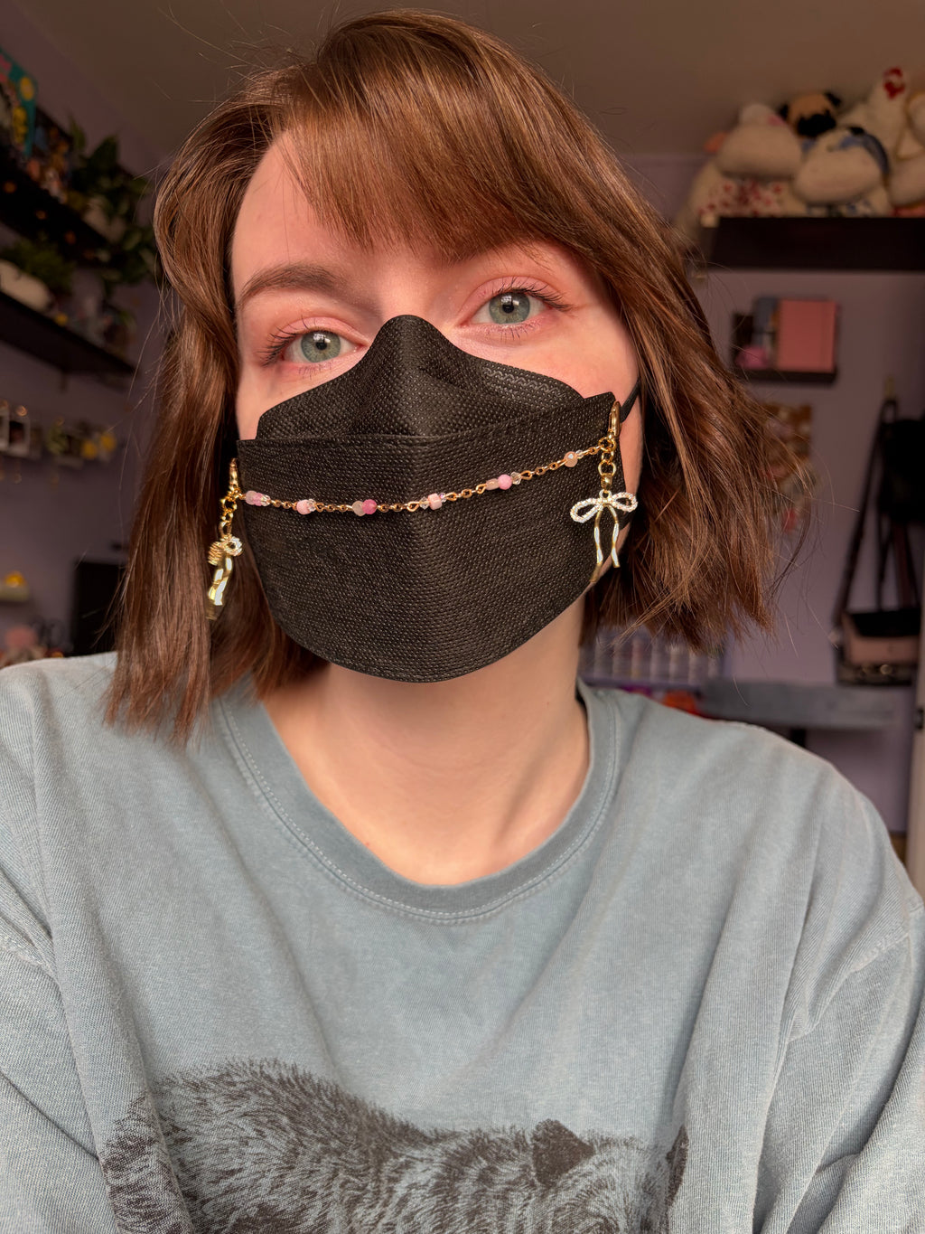 Ribbon Rose Mask Chain