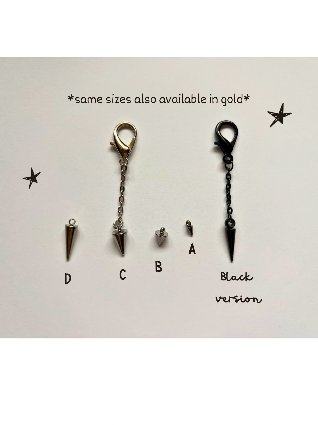 Spike Mask / Glasses Charm | Silver, Gold, or Black