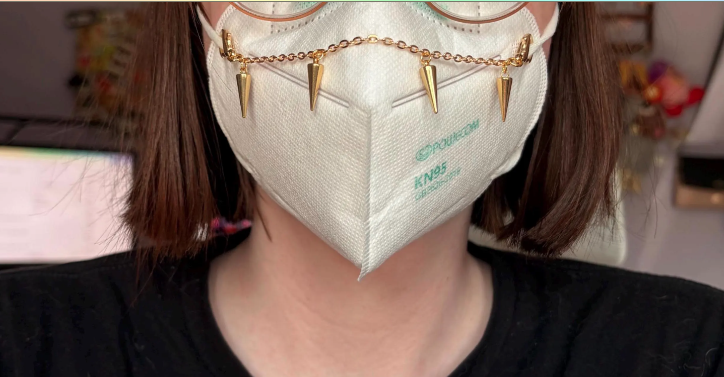 Spike Gothic Punk Gold Mask Chain