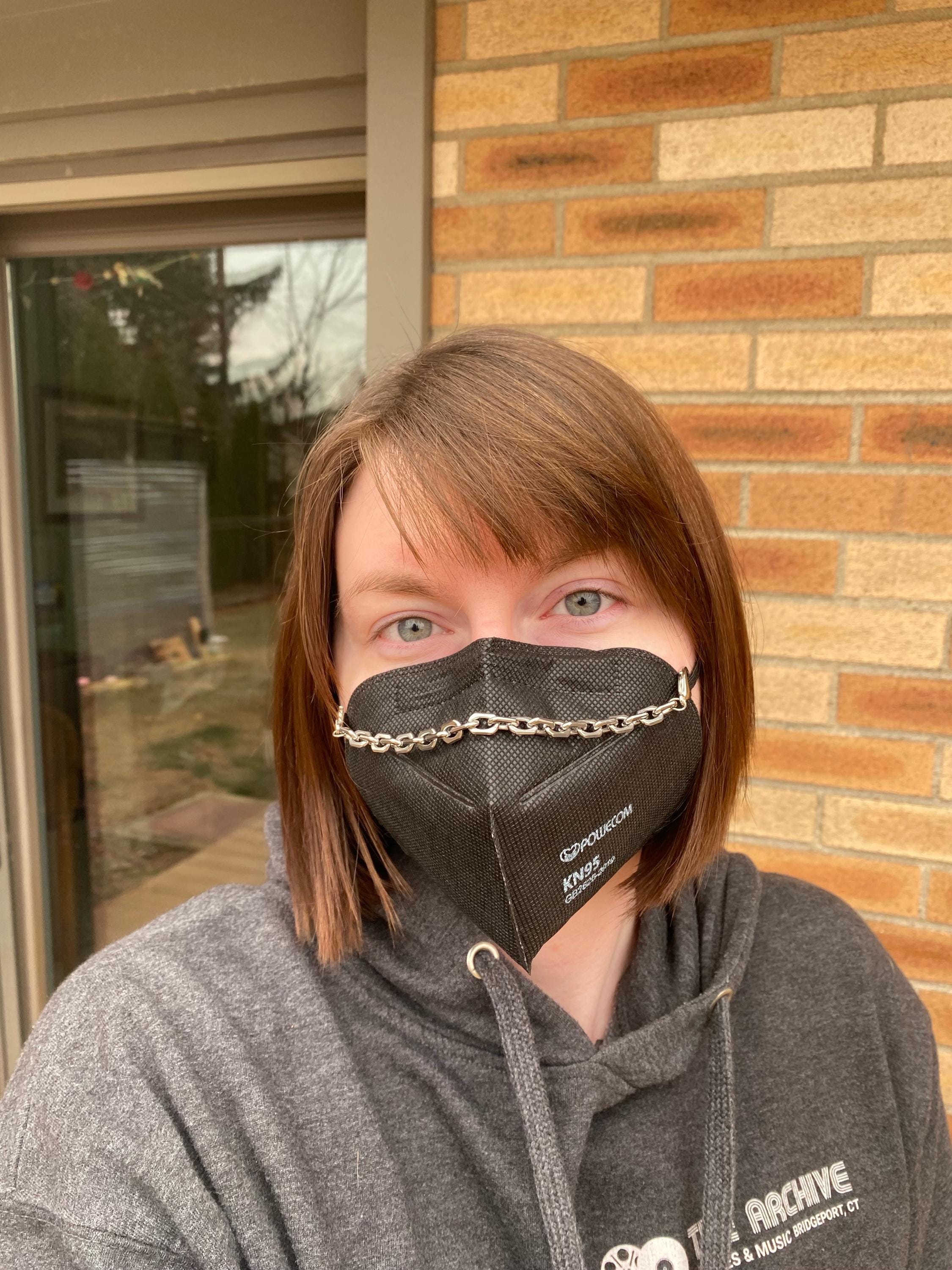 Silver Chunky Cable Gothic Mask Chain