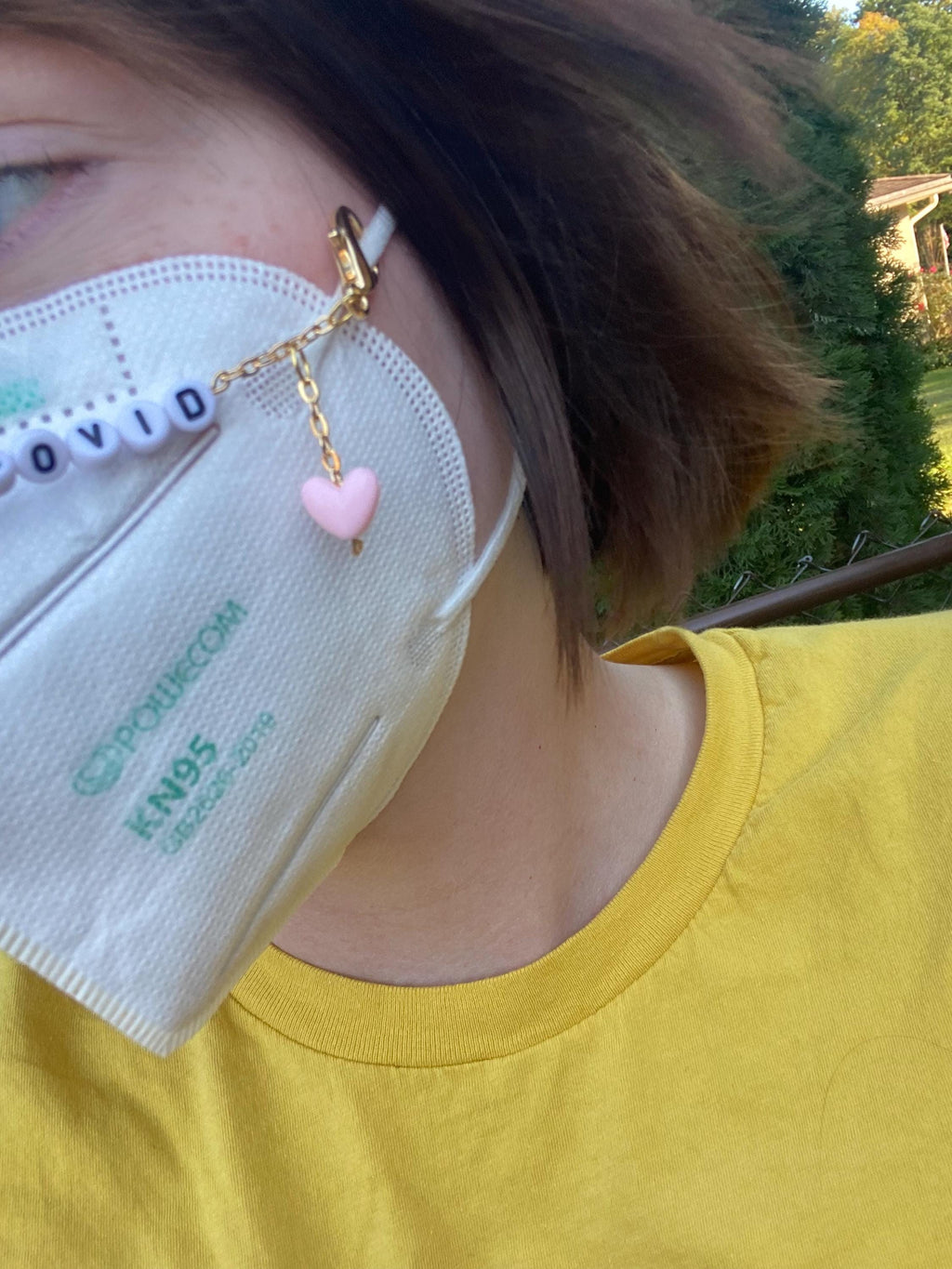 Cure Long Covid Heart Dangle Mask Chain