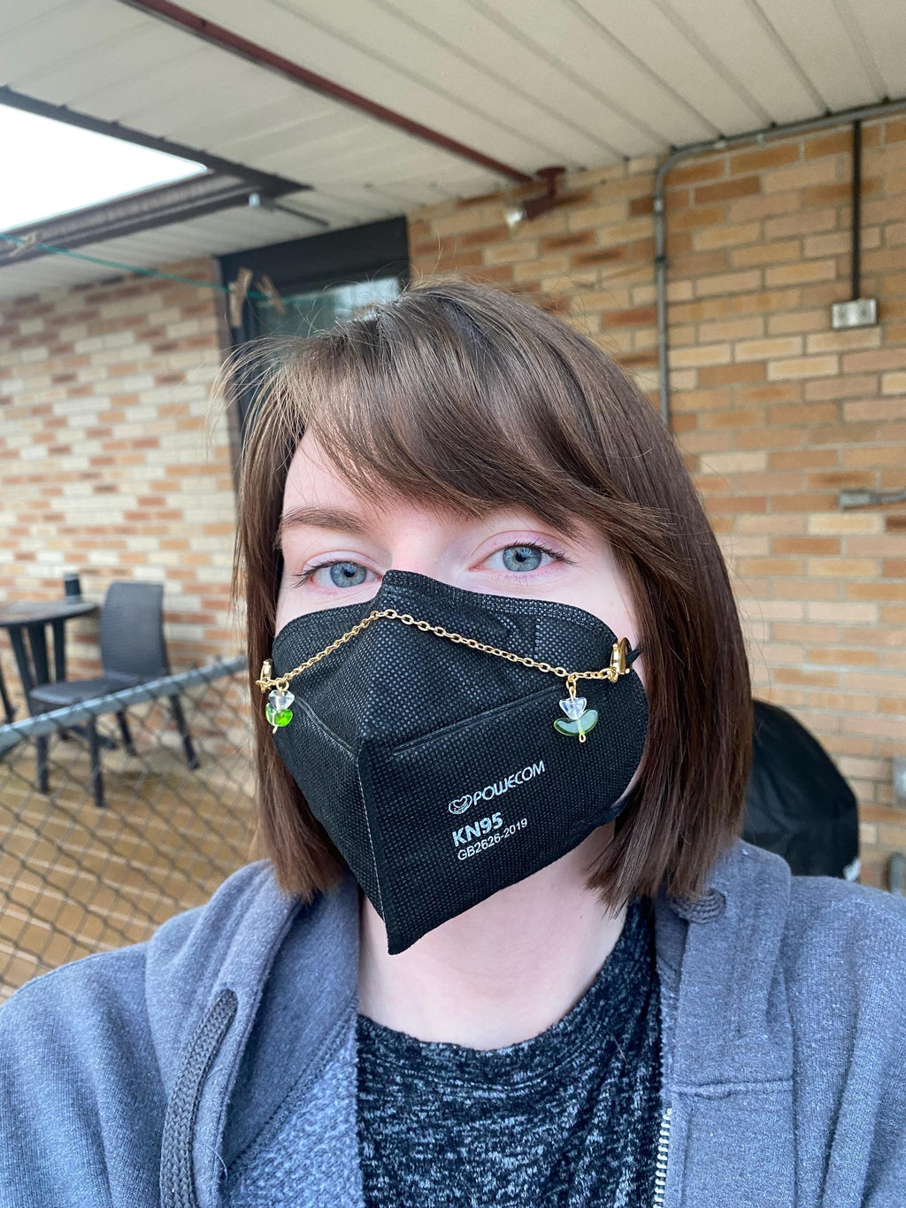 Iridescent Flowers Mask Chain