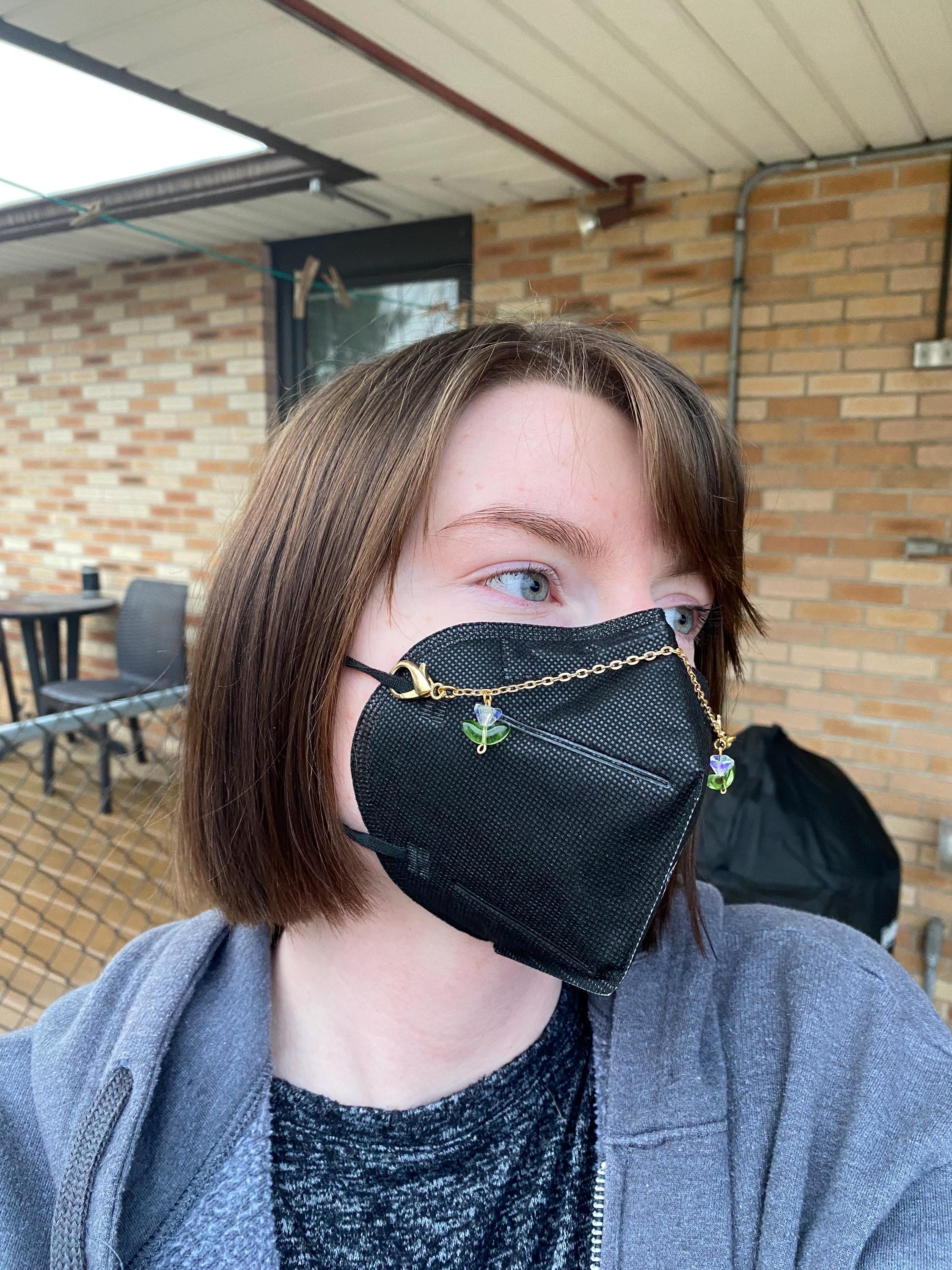 Iridescent Flowers Mask Chain