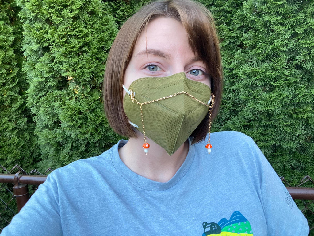 Mushroom Dangle Gold Mask Chain