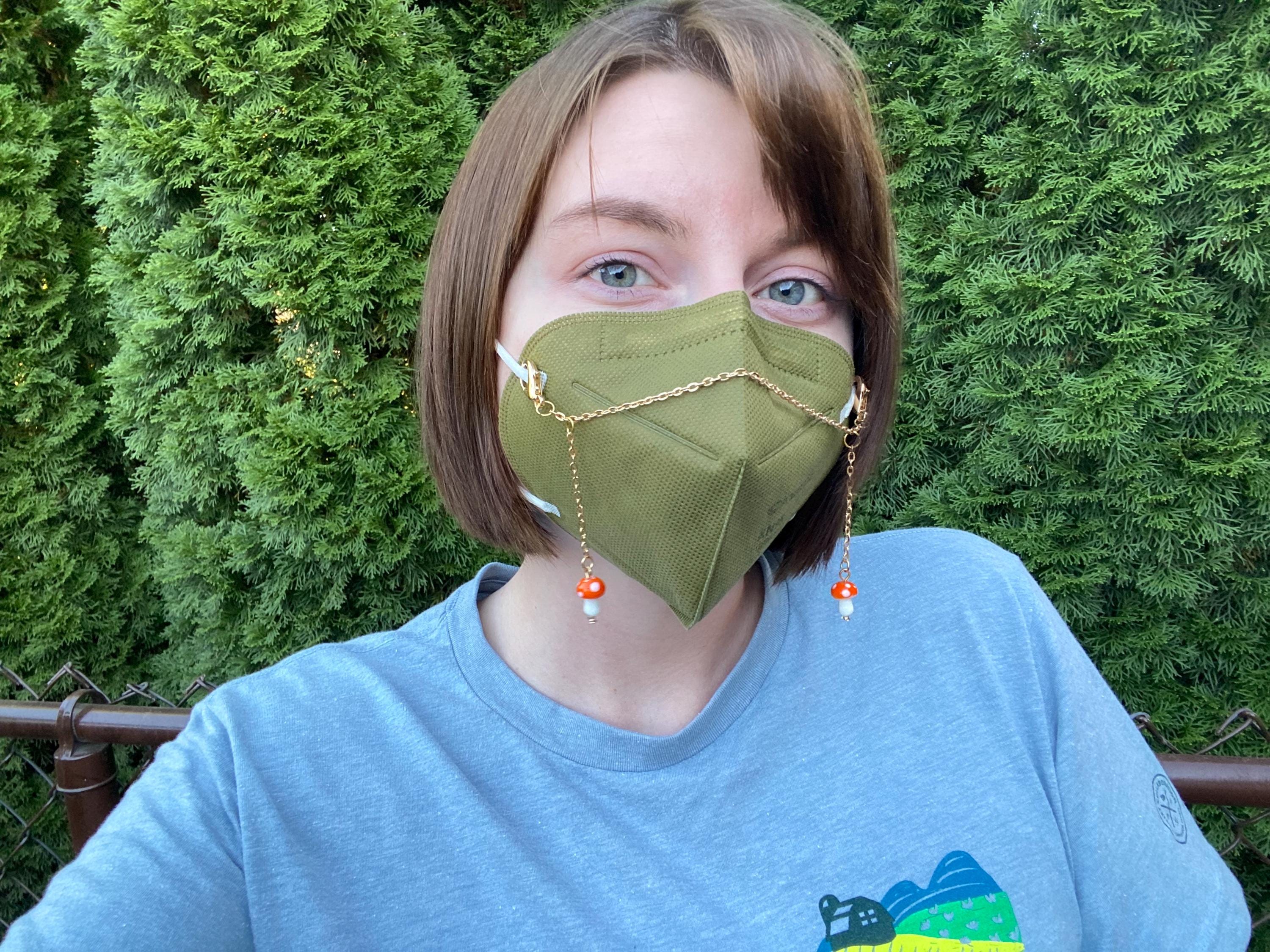 Mushroom Dangle Gold Mask Chain