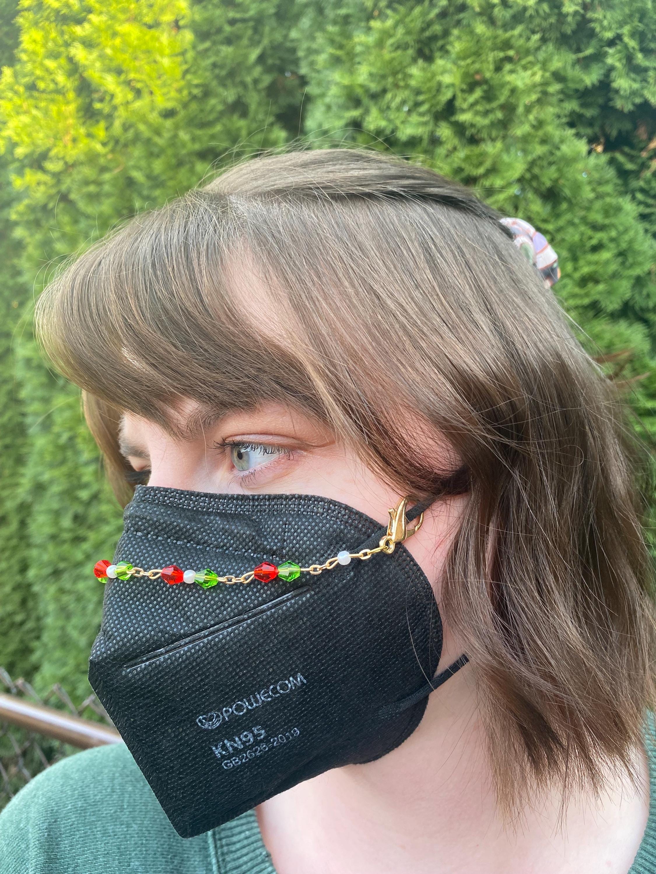 Christmas Colors Beaded Mask Chain