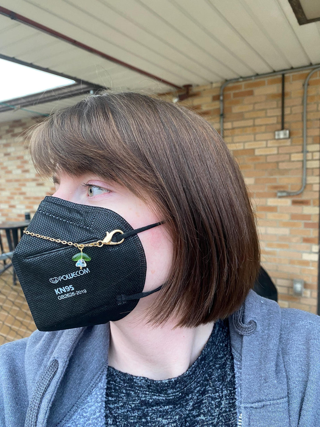 Iridescent Flowers Mask Chain