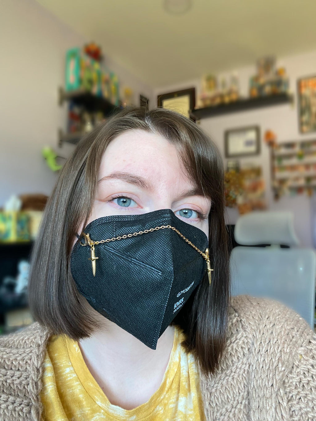 Silver or Gold Sword Mask Chain