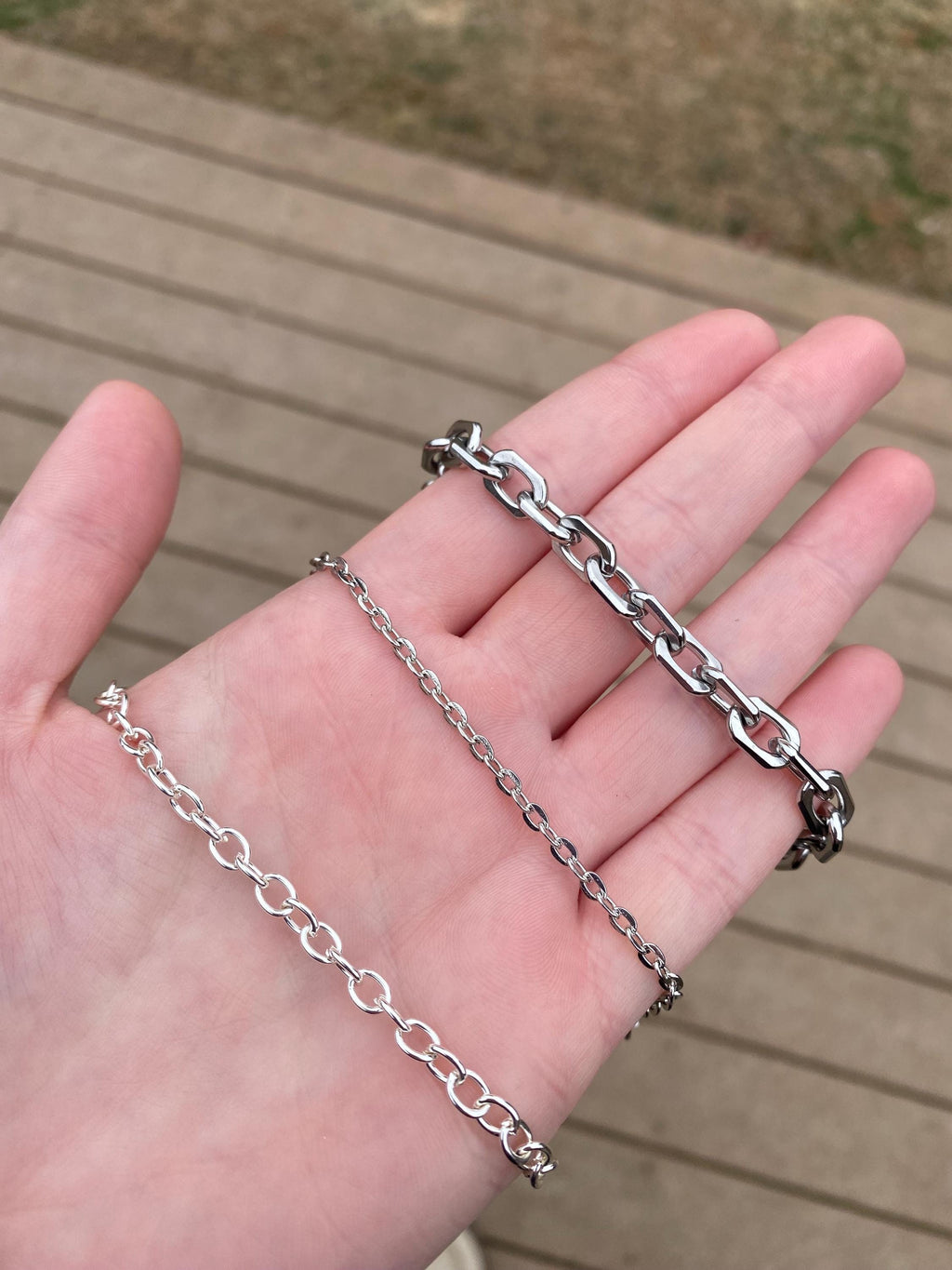 Silver Chunky Cable Gothic Mask Chain