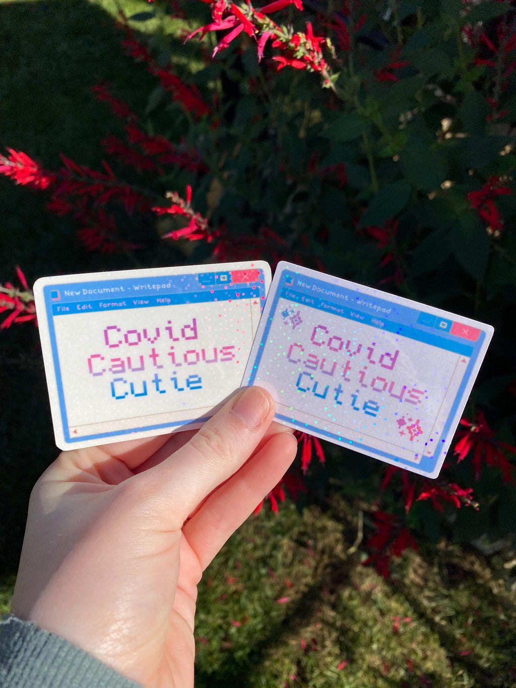 Covid Cautious / Conscious Cutie Holographic Sticker