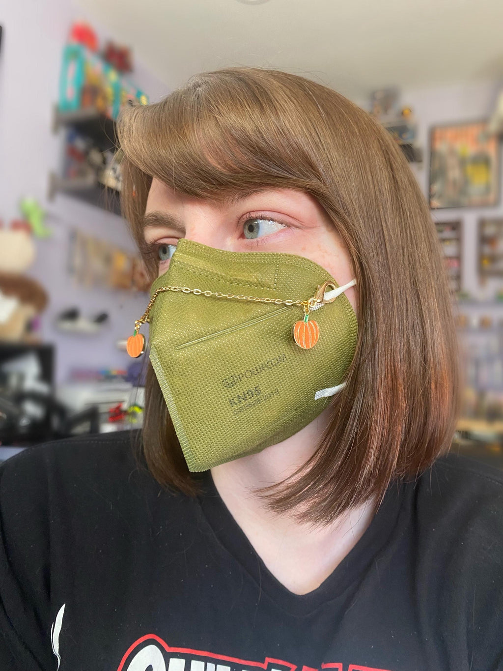 Pumpkin Autumn Fall Mask Chain